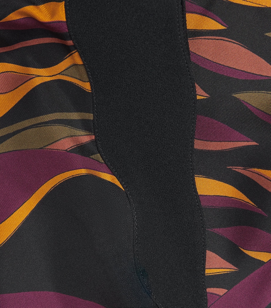 PUCCI Womens Silk Dune Print Blouse Bordeaux Gold Image 6