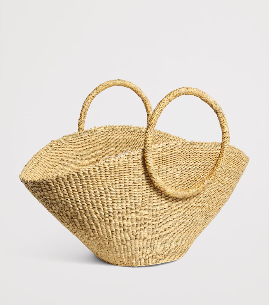 Medium Straw Luna Tote Bag NATRAL NATRAL ECRU B Image 3
