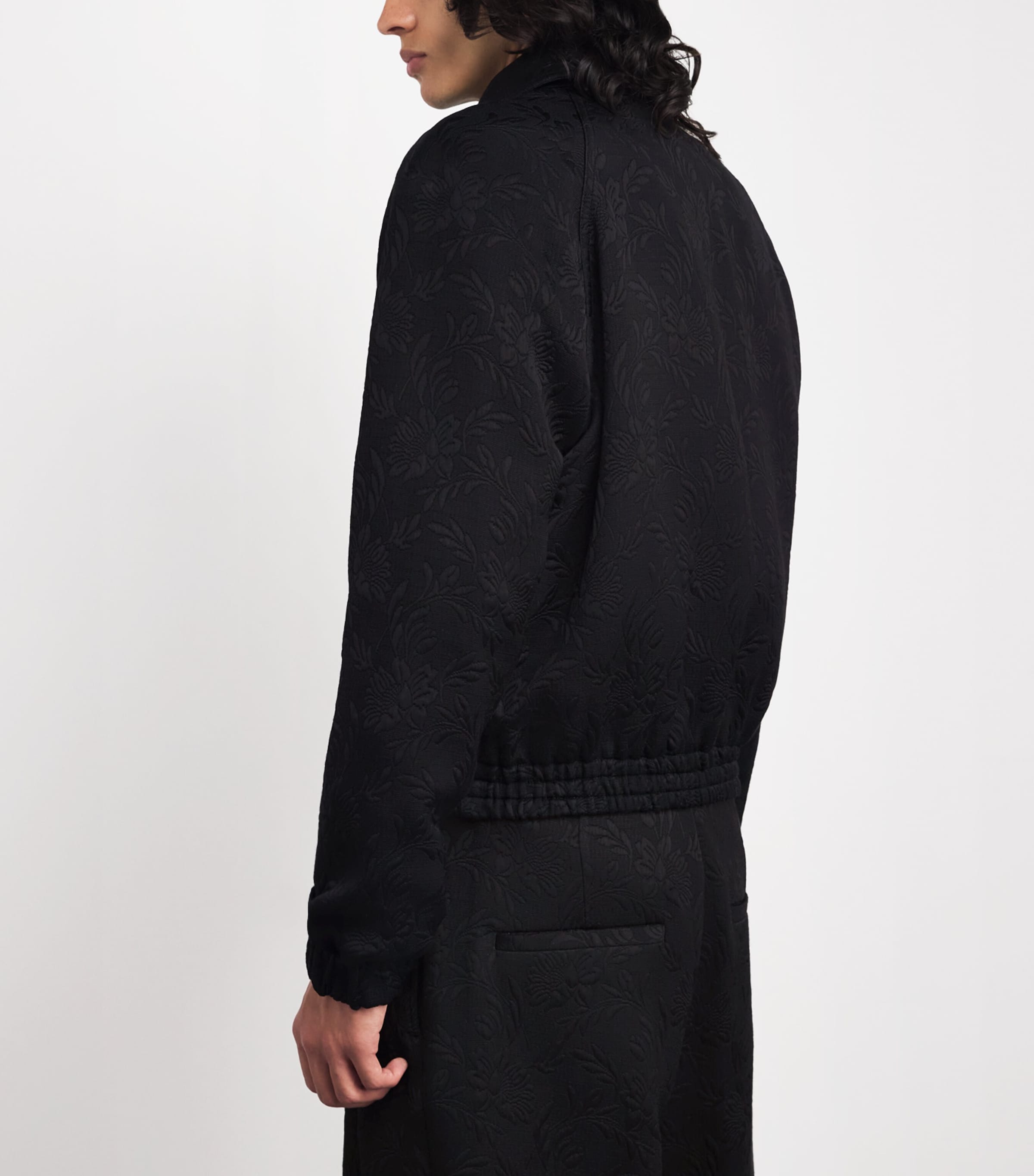 DRIES VAN NOTEN Mens Floral Jacquard Reversible Jacket Black Image 4