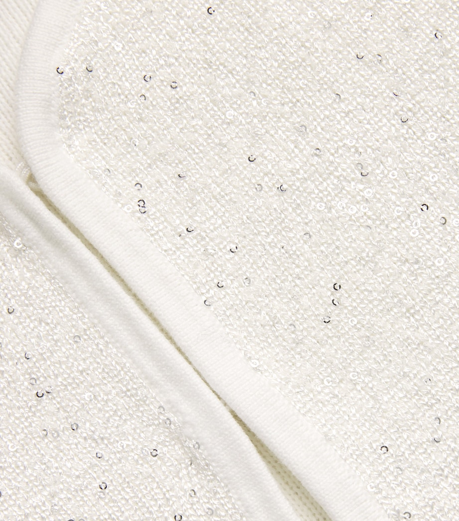 Knitted Sequinned Cardigan WHITE Image 5