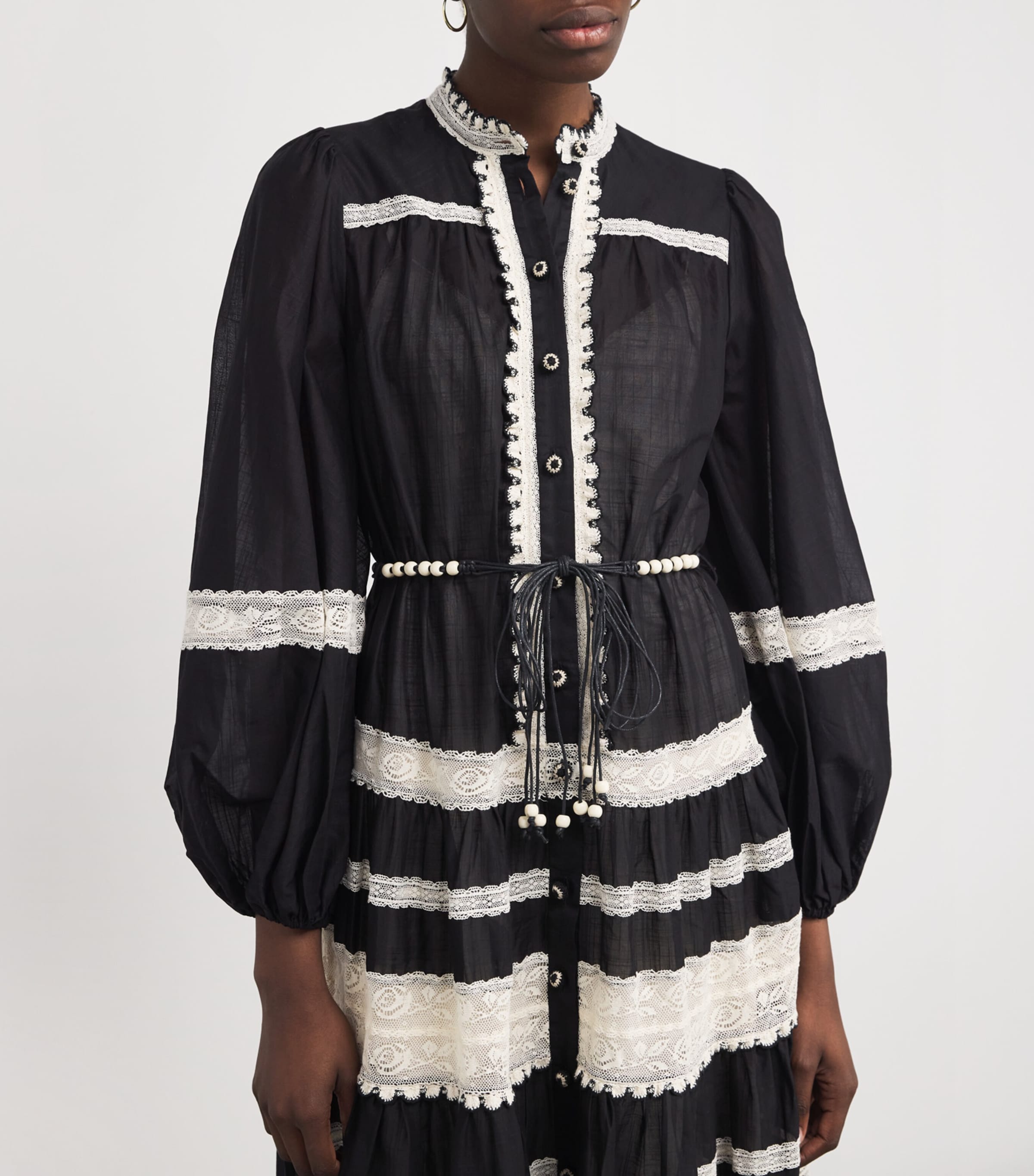 Zimmermann Cotton Lace-Insert Rhiannon Midi Dress | Harrods AE