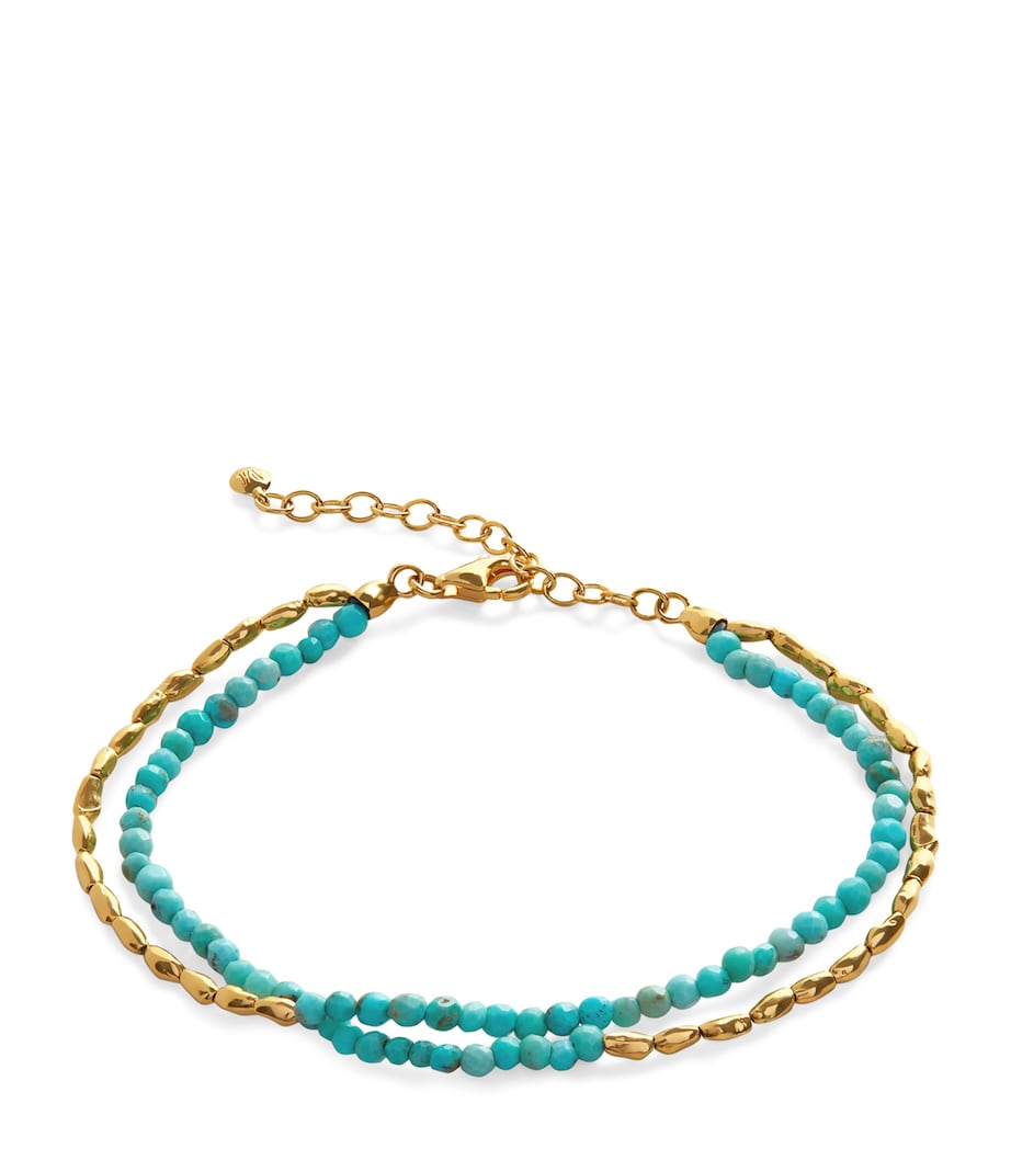 Gold Vermeil and Turquoise Mini Nugget Beaded Bracelet 18K GOLD VERMEIL Image 1