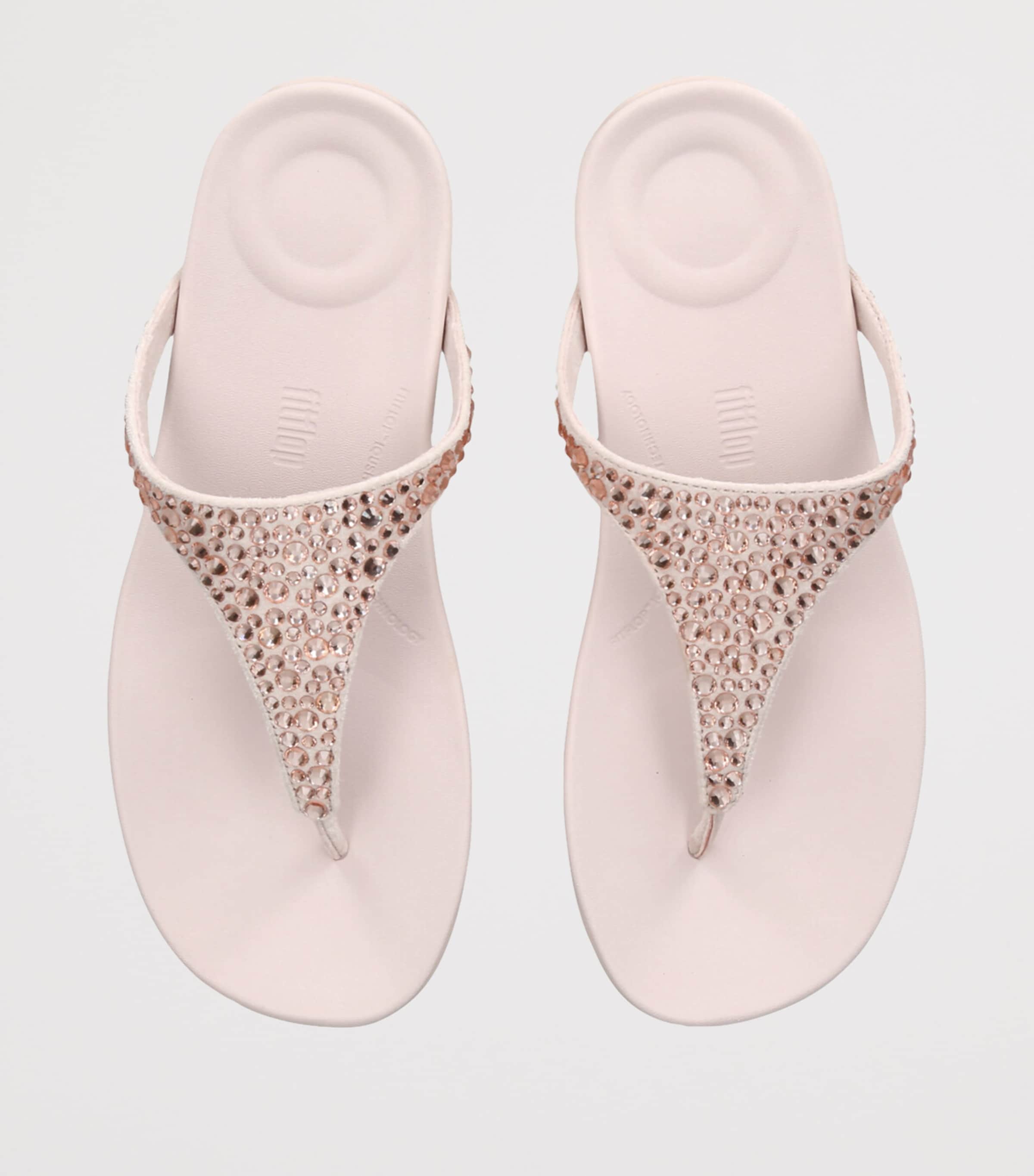 FitFlop Solay Crystal Flip Flops Pale Pink Image 4