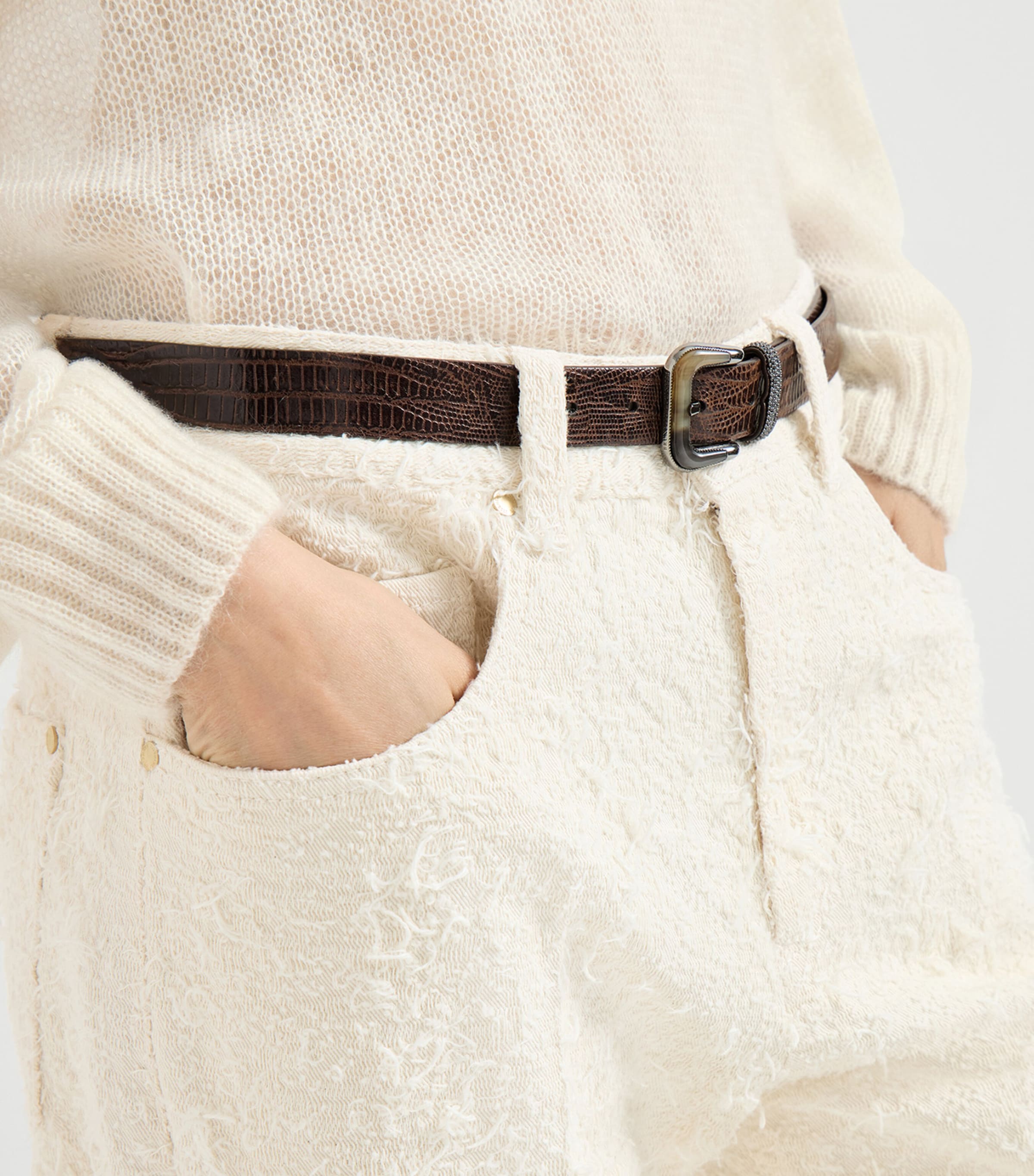 Textured Straight Fit Jeans C001 Image 6