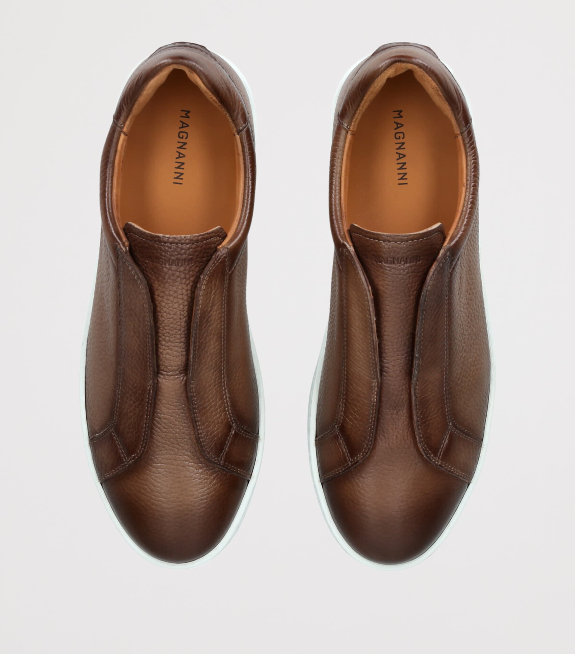 Leather Laceless Sneakers TAN Image 4