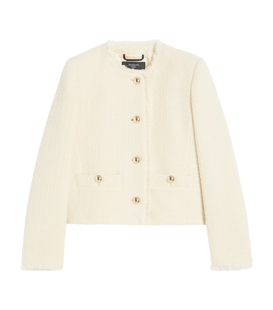 Wool-Blend Round-Neck Jacket ECRU Image 1