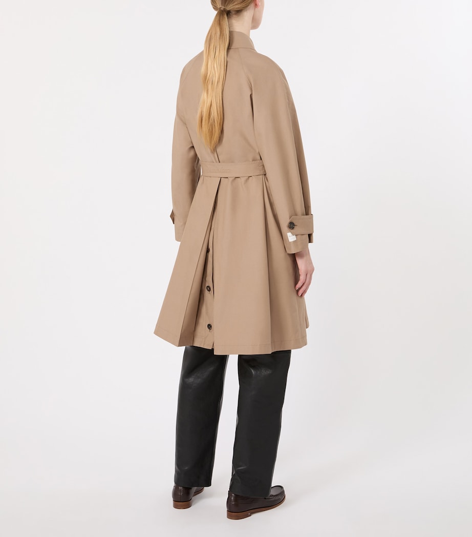 Max Mara Womens Water-Repellent Short Trench Coat Camel Image 4