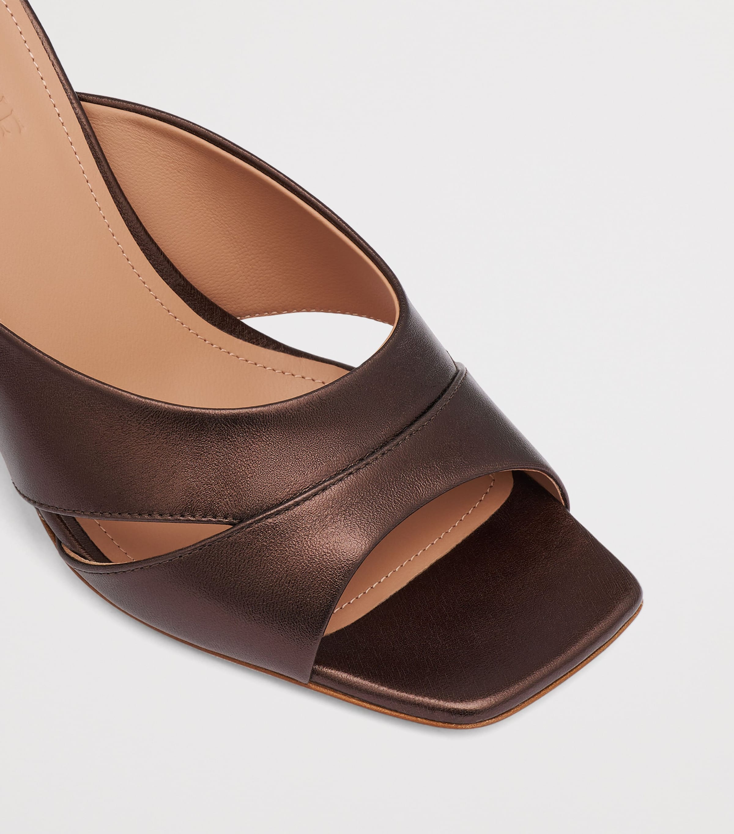 Malone Souliers Metallic Leather Lourdes Wedge Mules 85 Tobacco Image 5