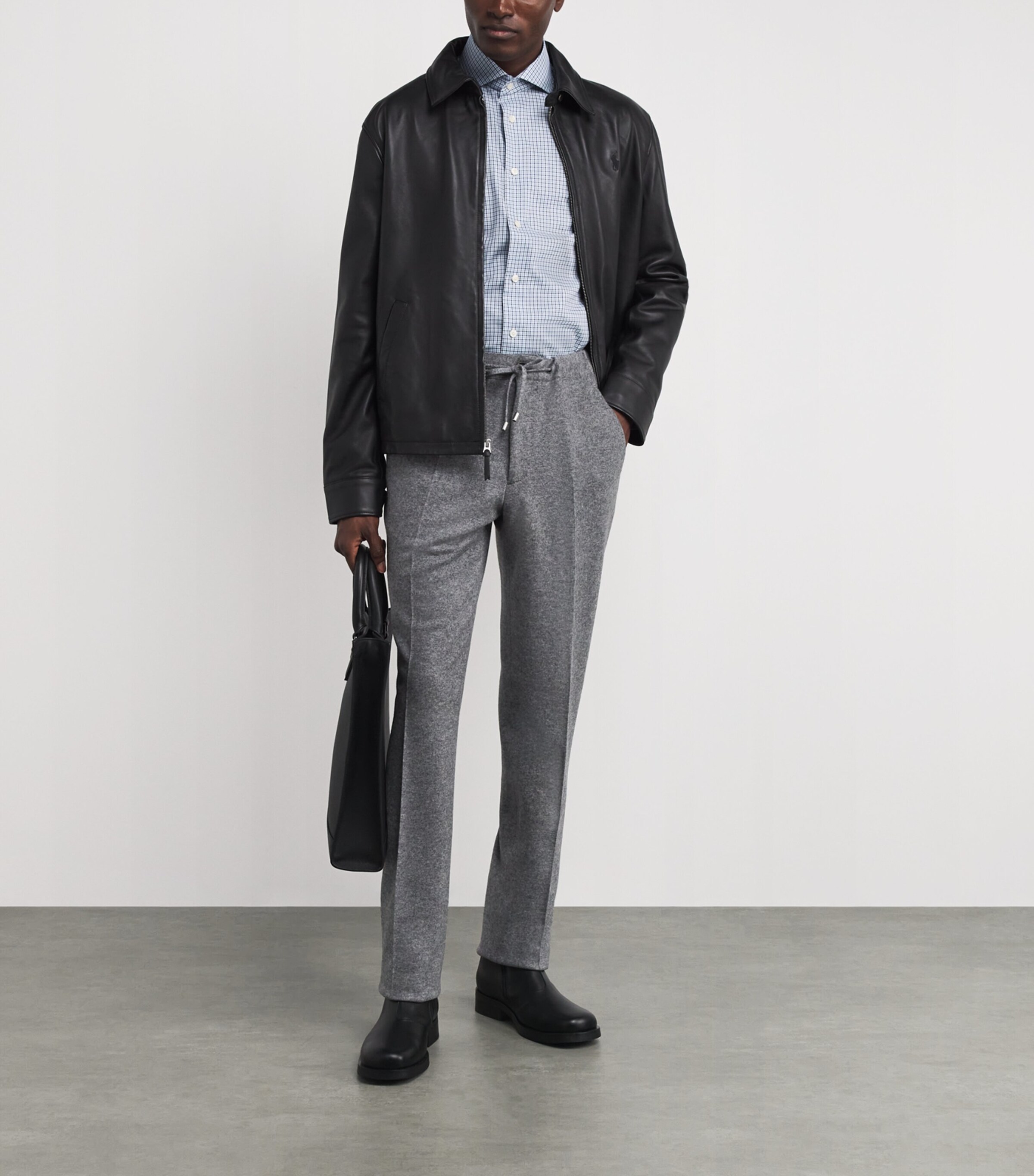Fioroni Cashmere Mens Virgin Wool-Cashmere Straight Trousers Molveno Image 2