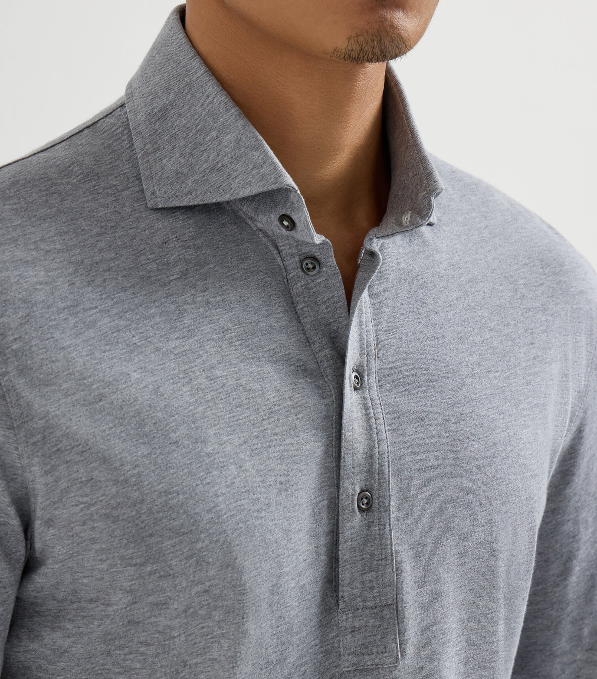 Brunello Cucinelli Mens Cotton Jersey Polo Shirt Image 6