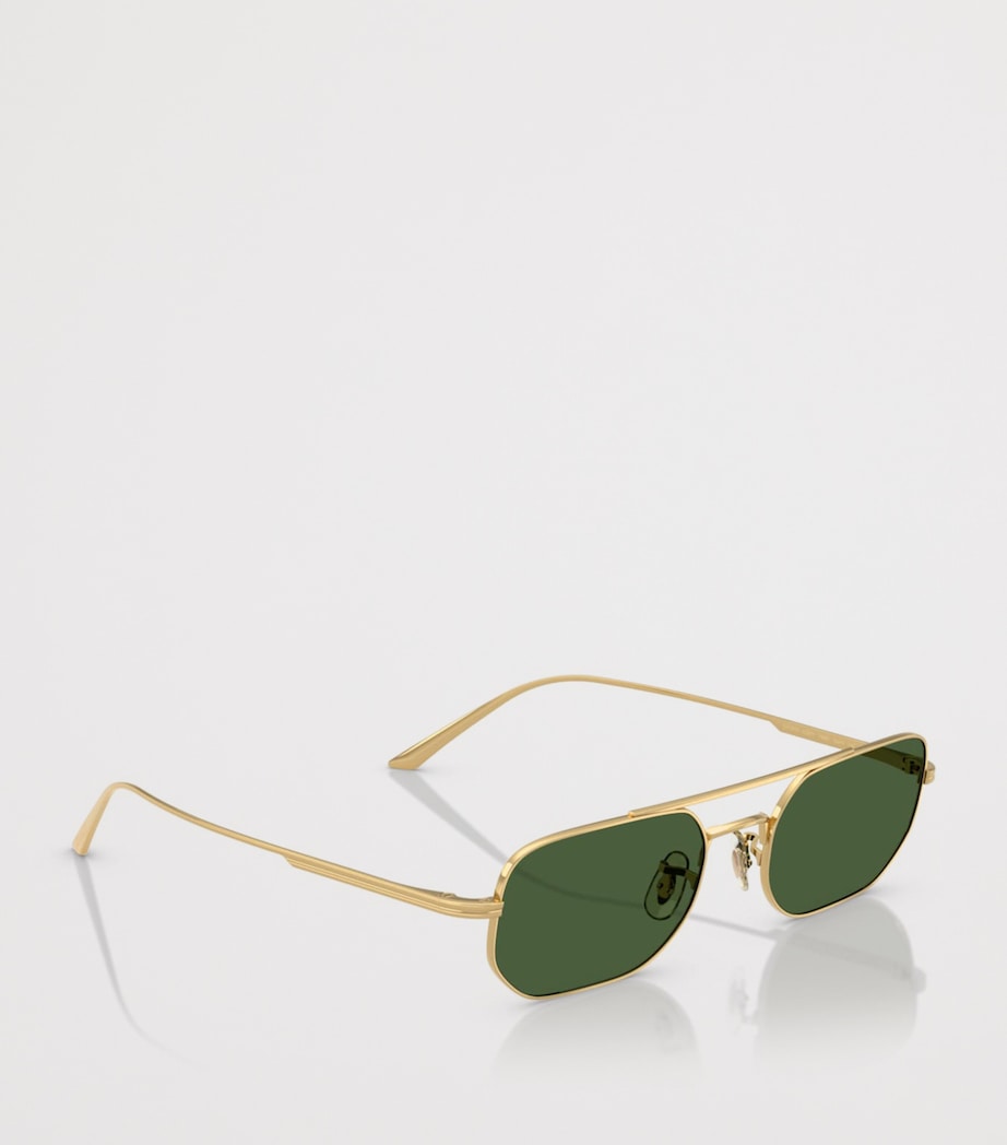 Oliver Peoples Steel 1989C Rectangle Sunglasses Gold Image 6