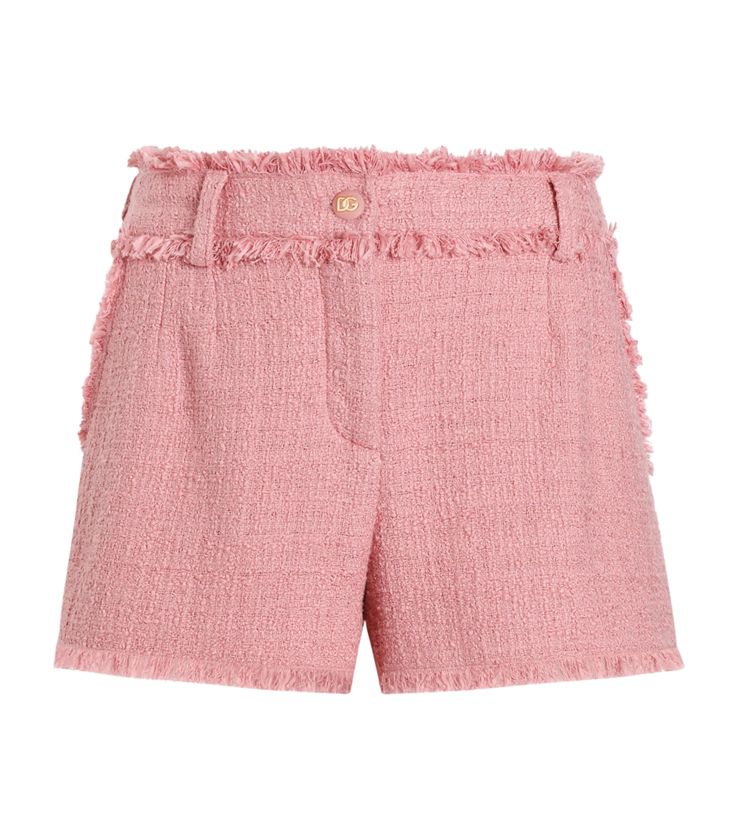 Dolce & Gabbana Cotton Shorts With Belt Loops And Frayed Hem