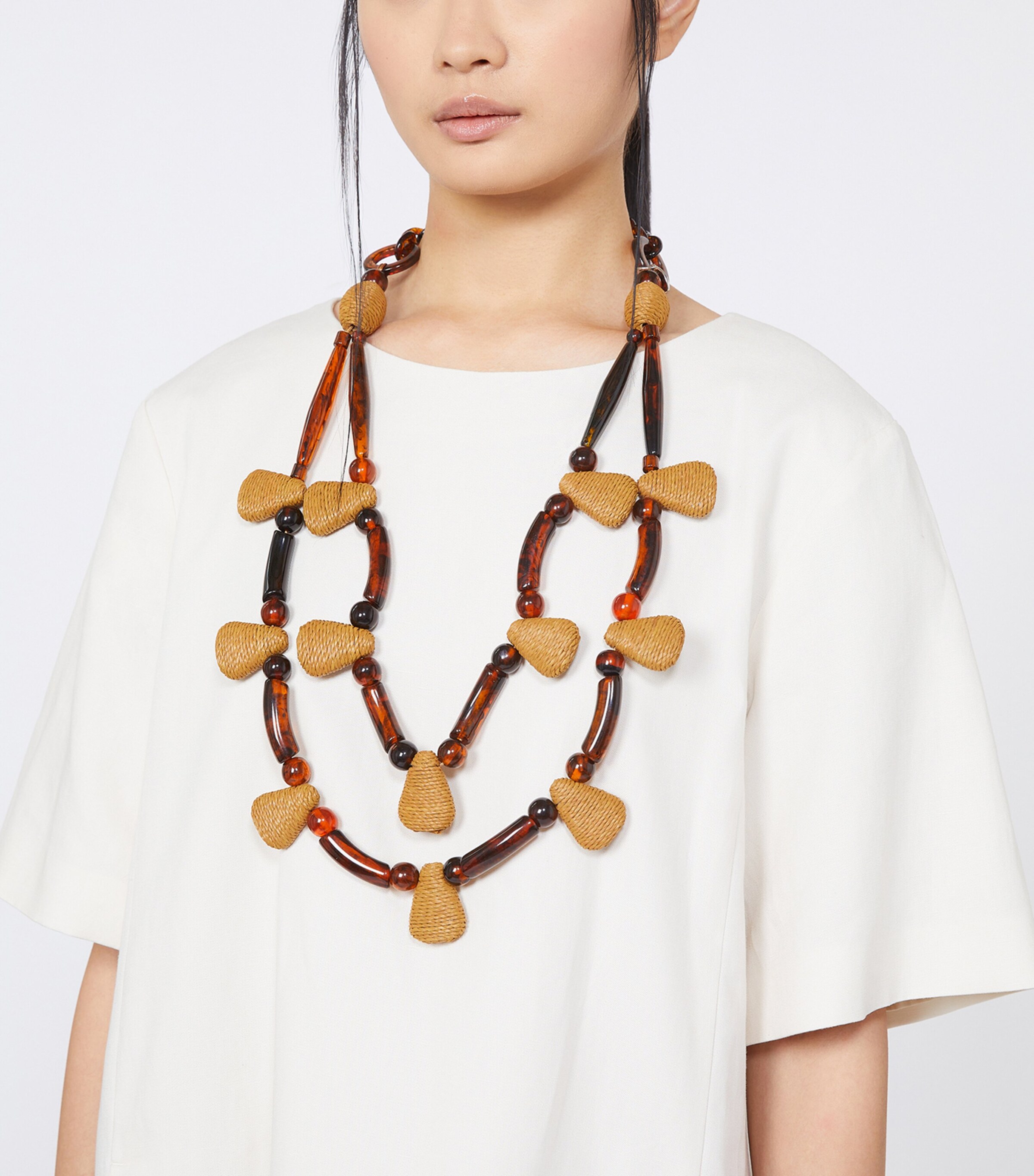 Weekend Max Mara Layered Necklace Caramel Image 2