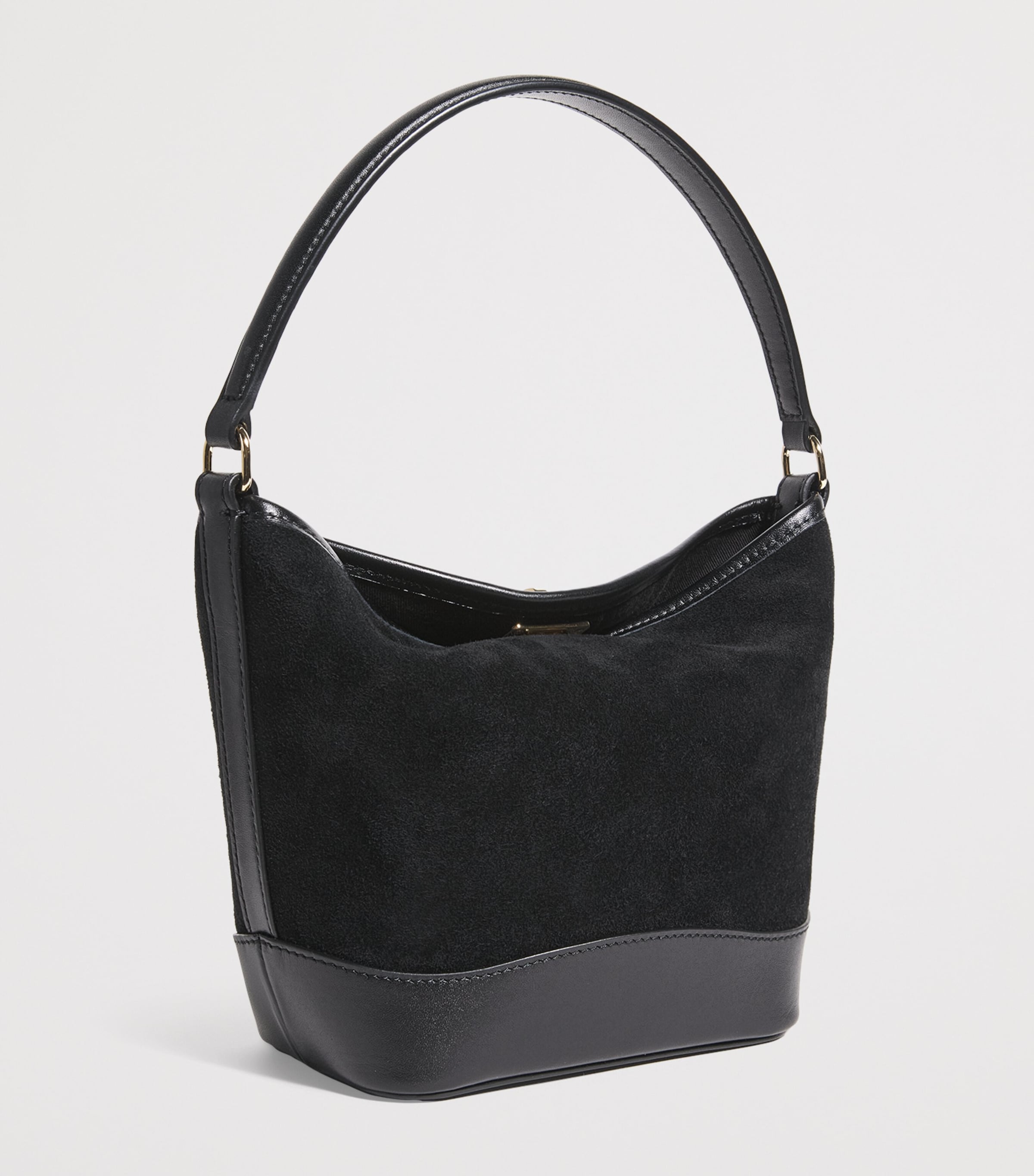 Mini Suede Tangoso Bucket Bag BLACK Image 3