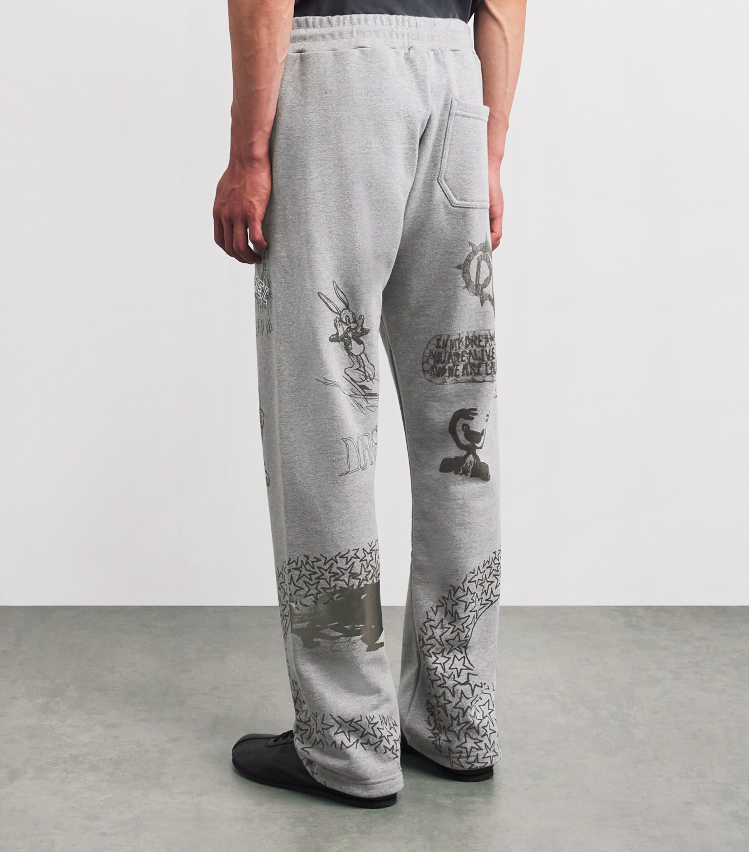 DOMREBEL Mens Cotton College Logo Sweatpants Heather Grey Image 4