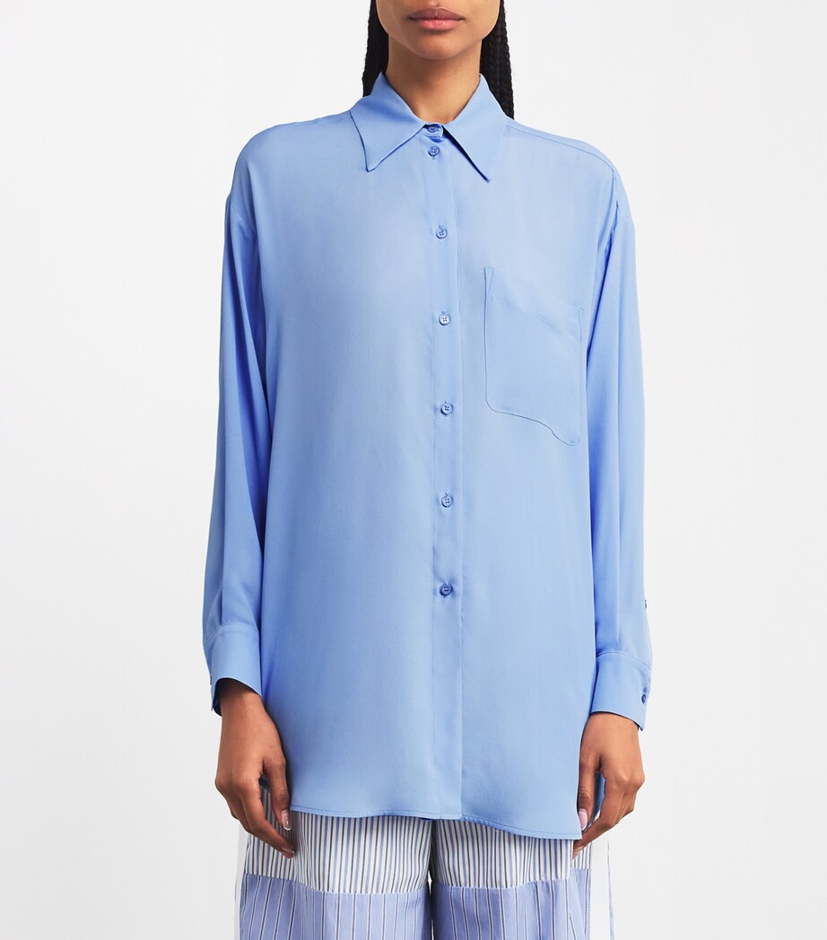 MAX&Co. Womens Oversized Shirt Light Blue Image 3