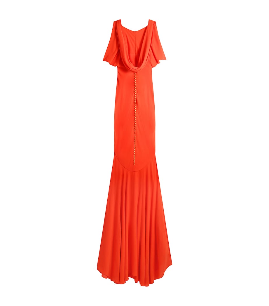 Schiaparelli Womens Silk Open-Back Gown Red Image 5
