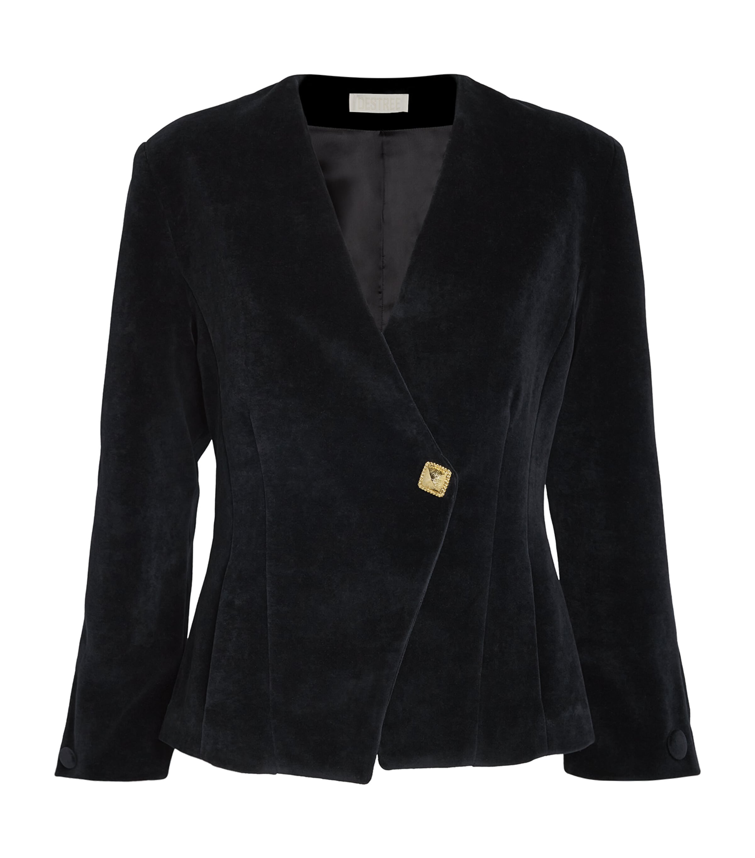 D'estree Velvet Blazer In Black