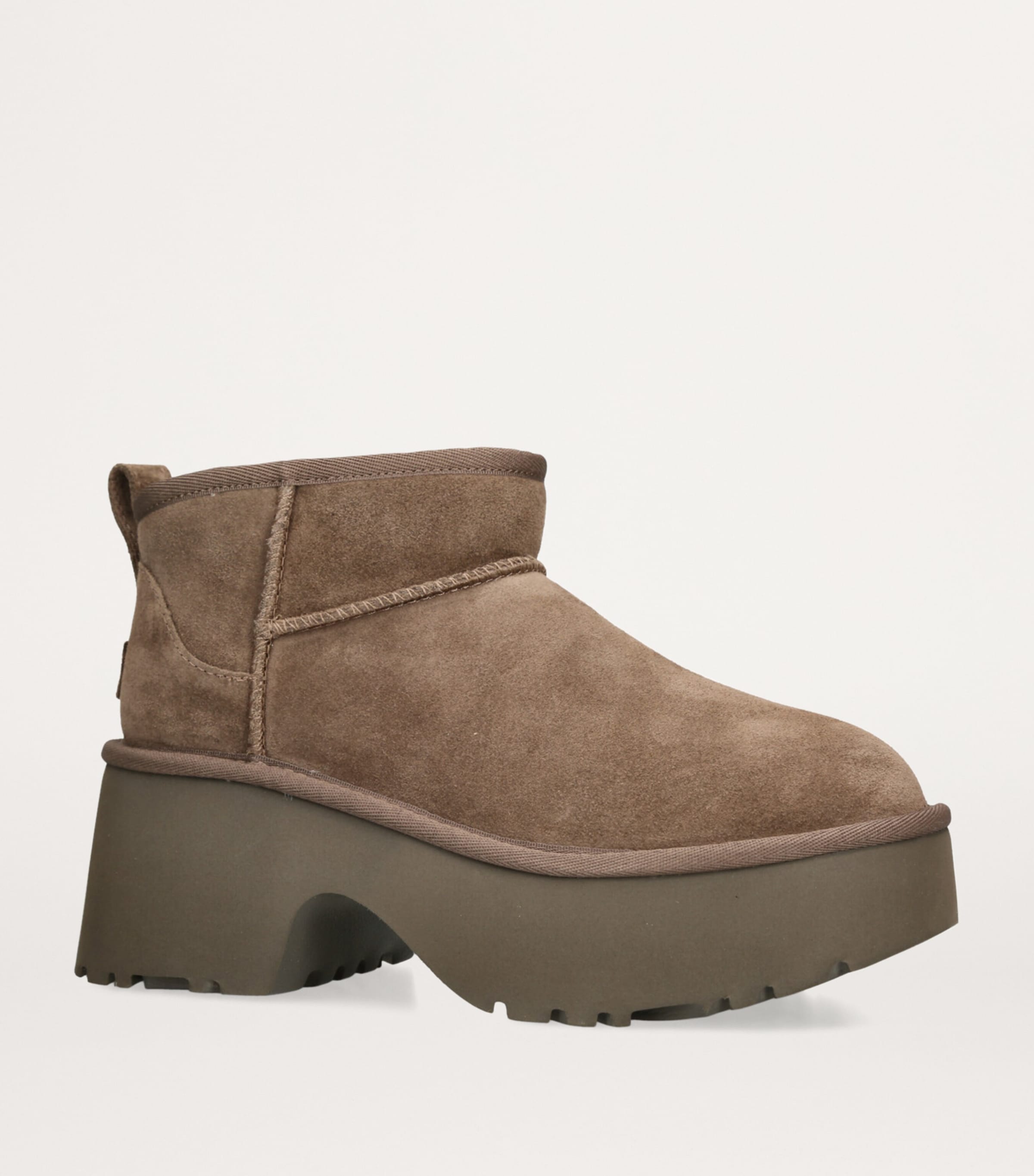 UGG Suede Classic Ultra Mini New Heights Boots 70 Dark Brown Image 3