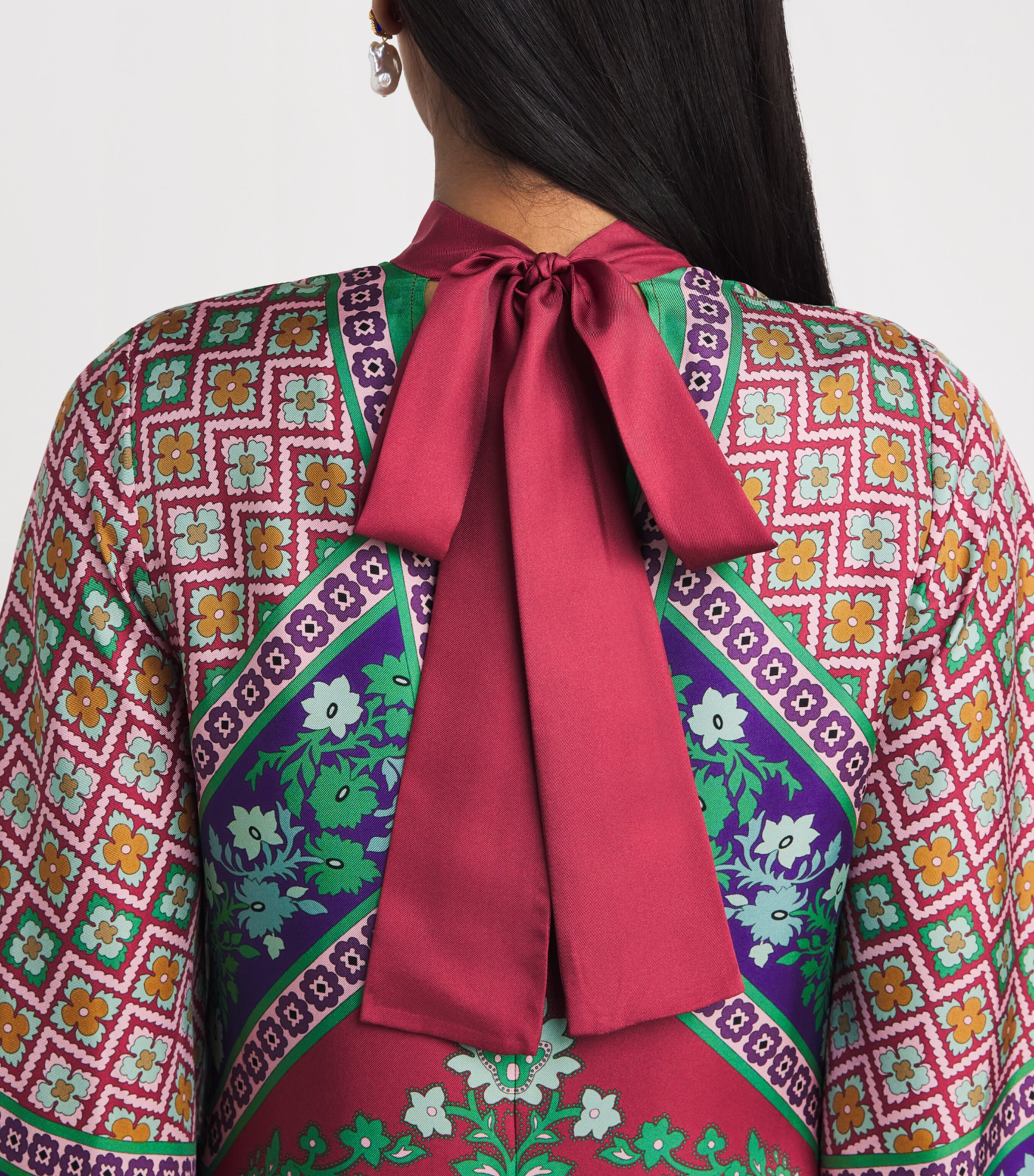 Silk Geometric Print Magnifico Maxi Dress RE01REGALIA PLACEE Image 6