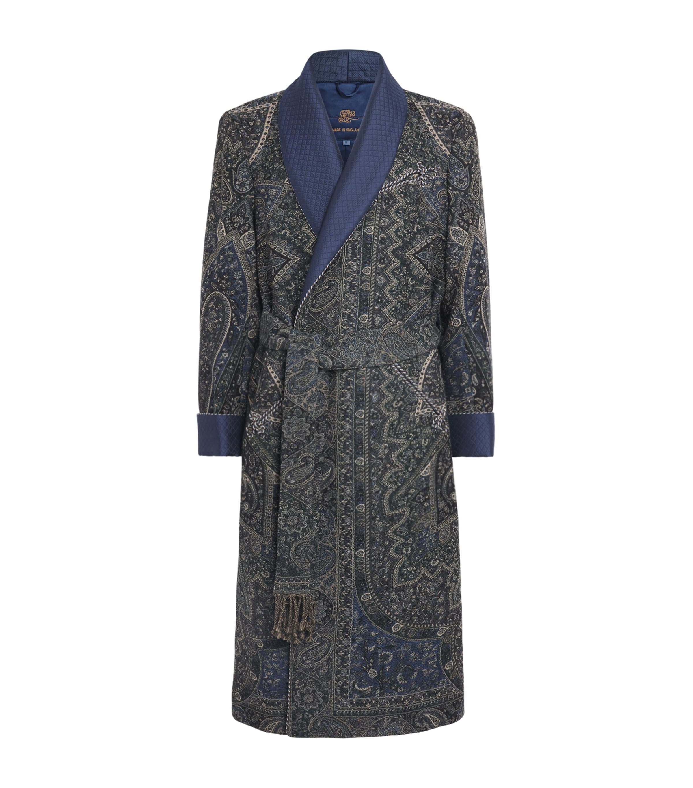 Daniel Hanson Mens Wool Paisley Robe Blue Image 1