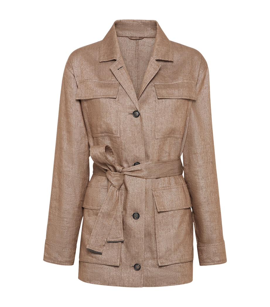 Techno Linen-Blend Sparkling Safari Blazer C004 Image 1