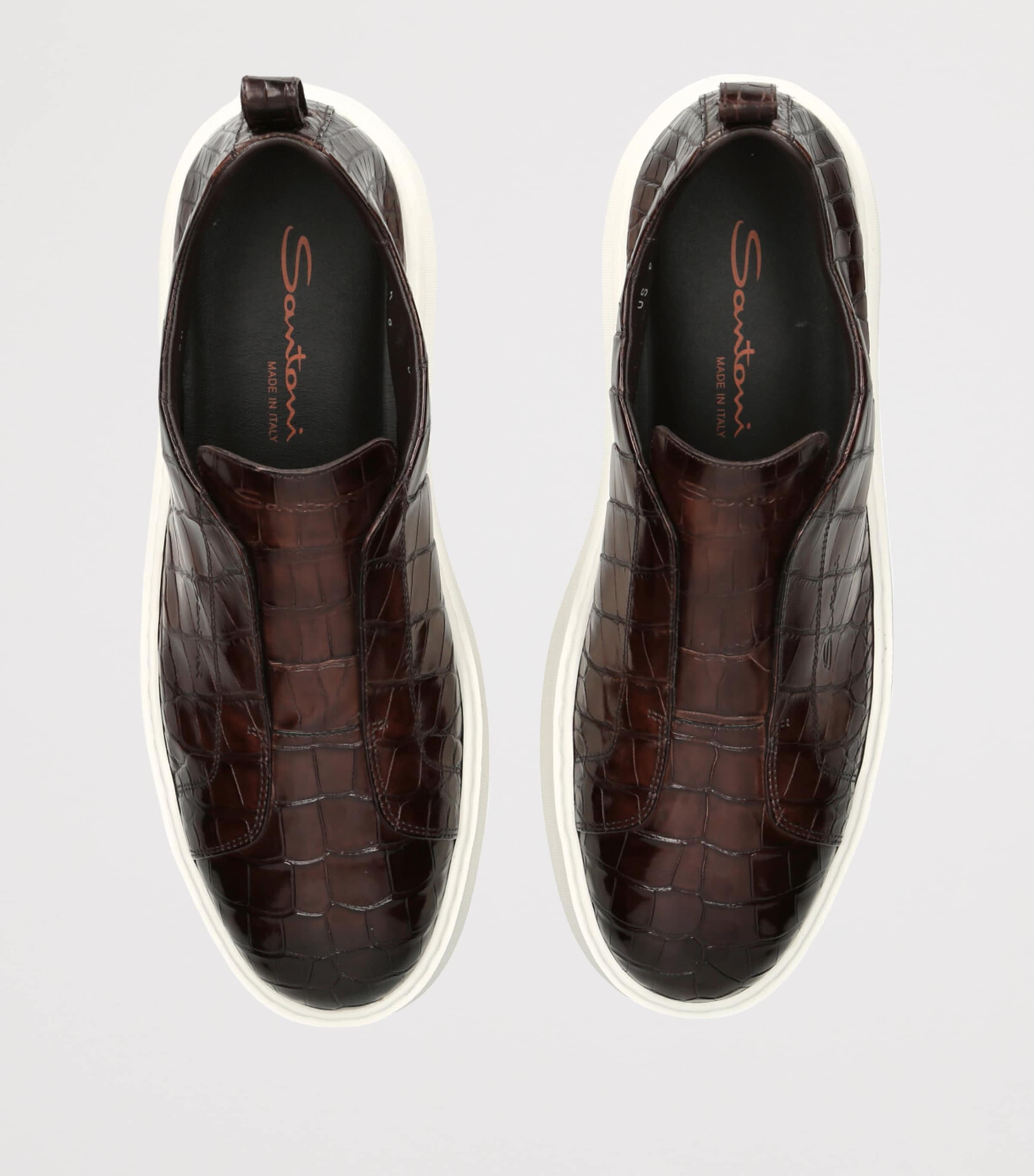 Santoni Crocodile Leather Clean Icon Sneakers | Harrods US