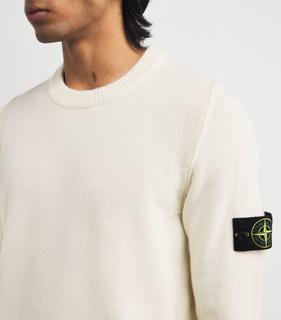 Wool-Blend Logo Patch Sweater V0093 Image 6