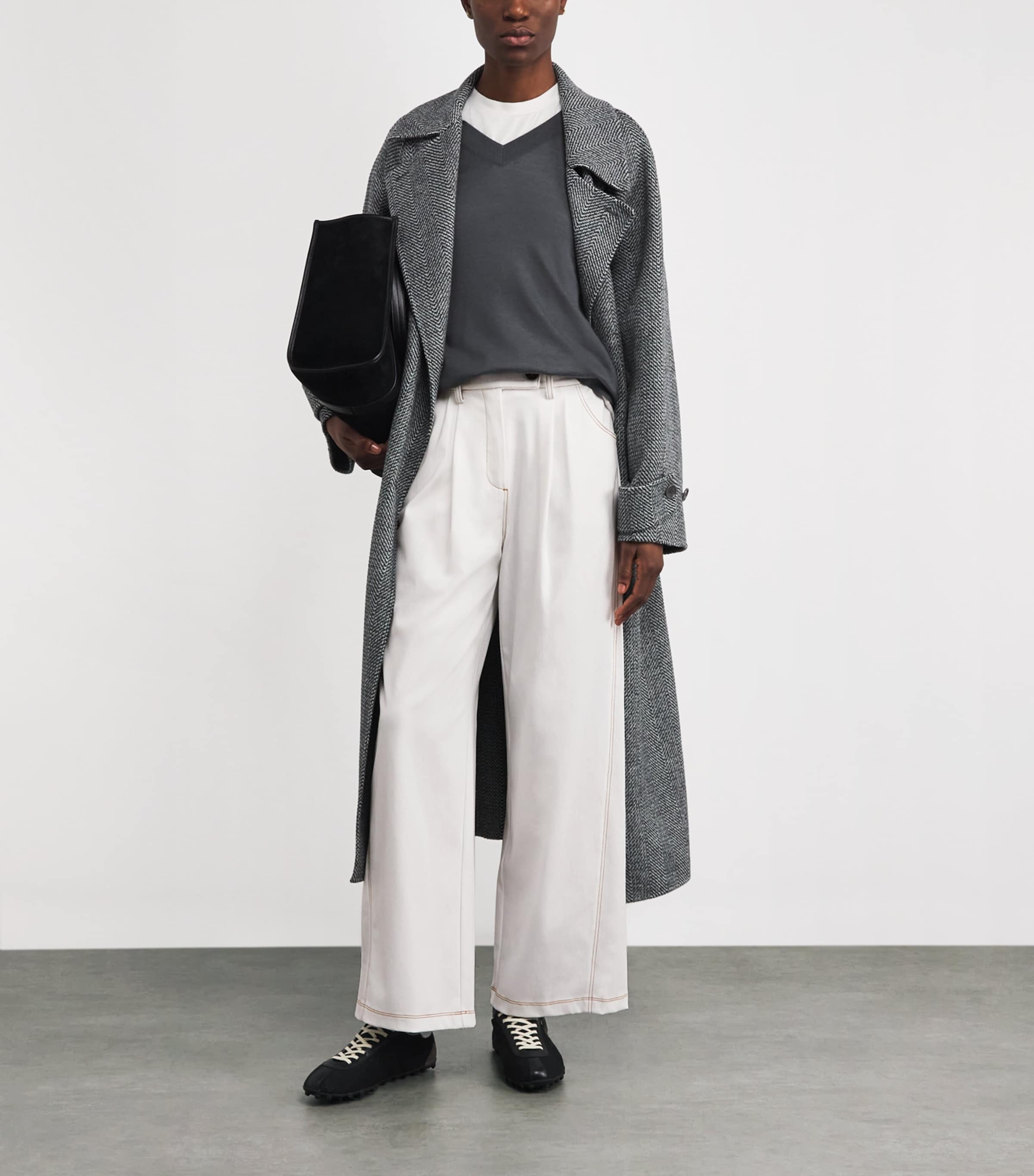 Wide-Leg Cropped Trousers 004 WHITE Image 2