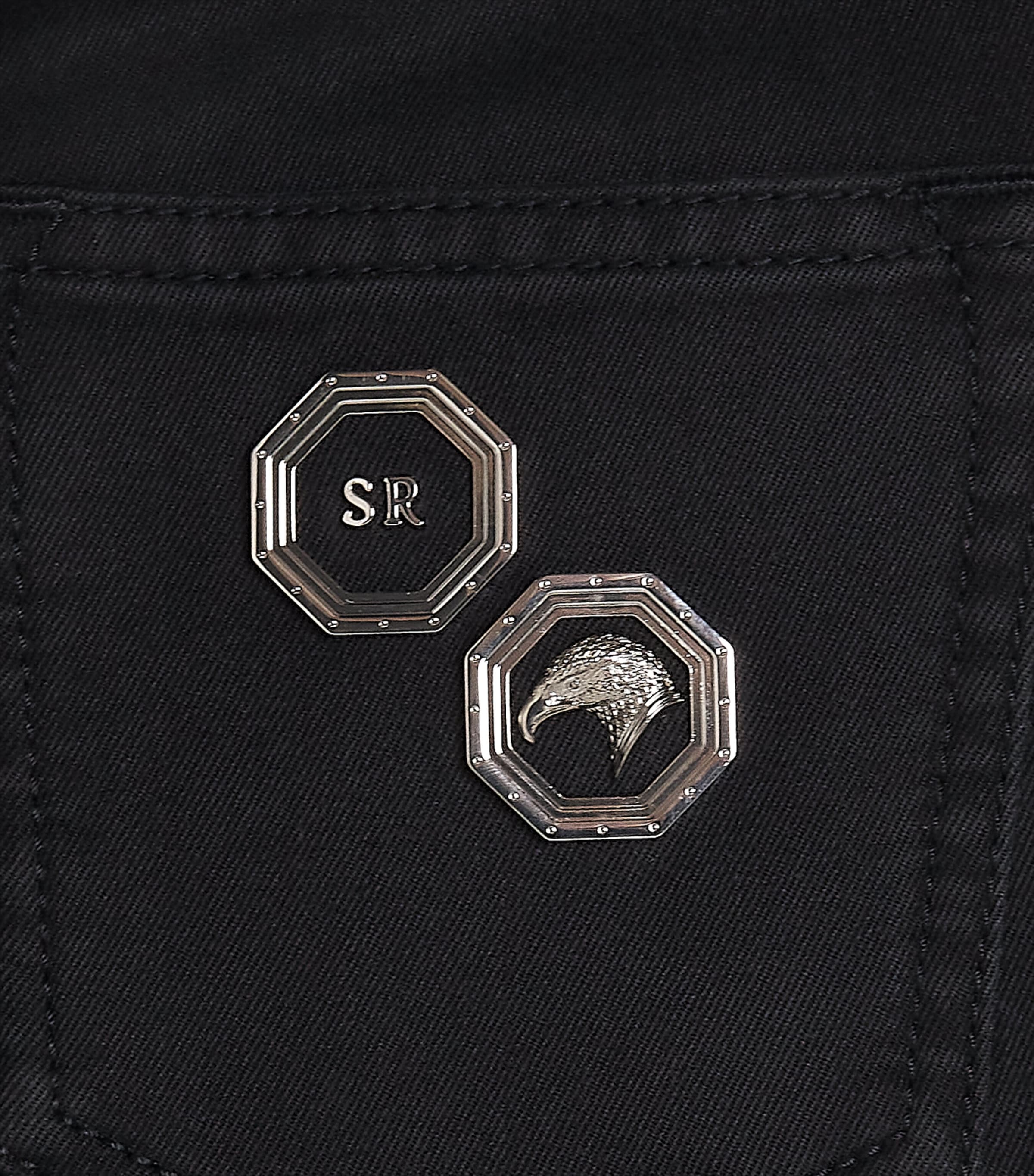 Stefano Ricci Kids Stretch Cotton Chinos (6-16 Years) C. Blk Drk Wash Image 3
