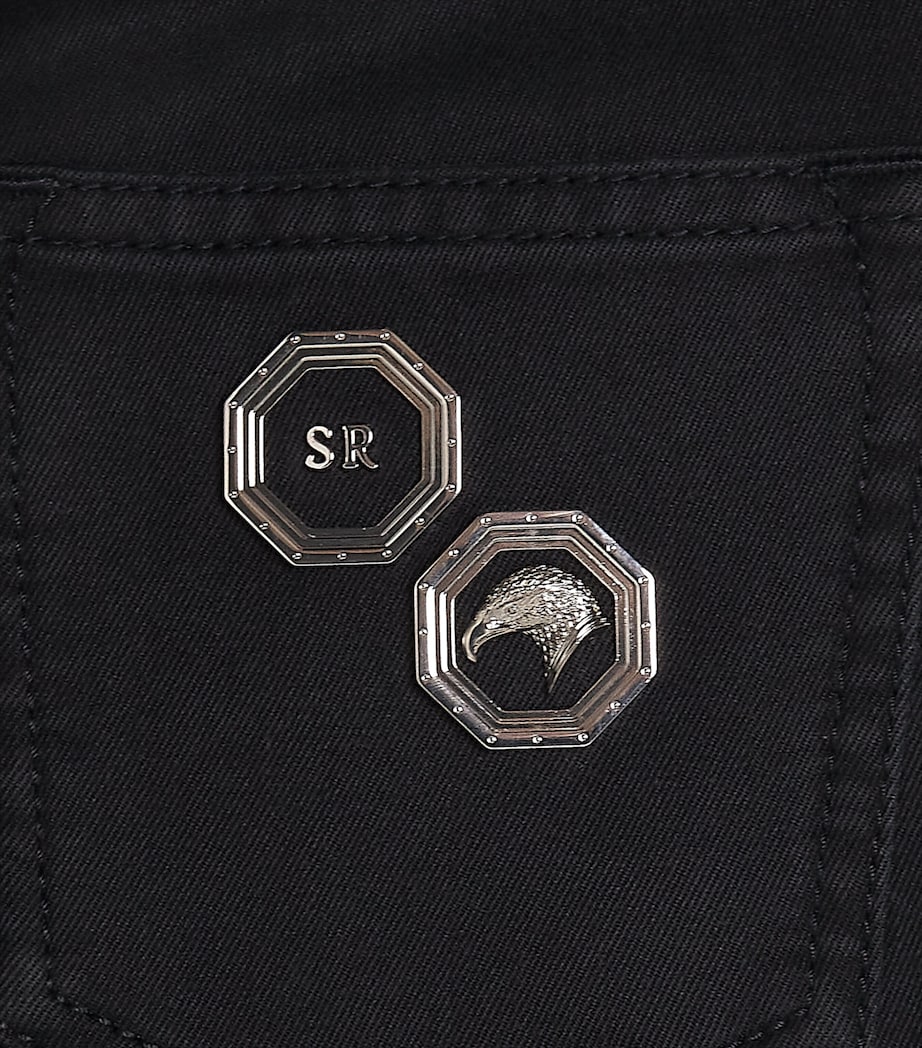 Stefano Ricci Kids Stretch Cotton Chinos (6-16 Years) C. Blk Drk Wash Image 3