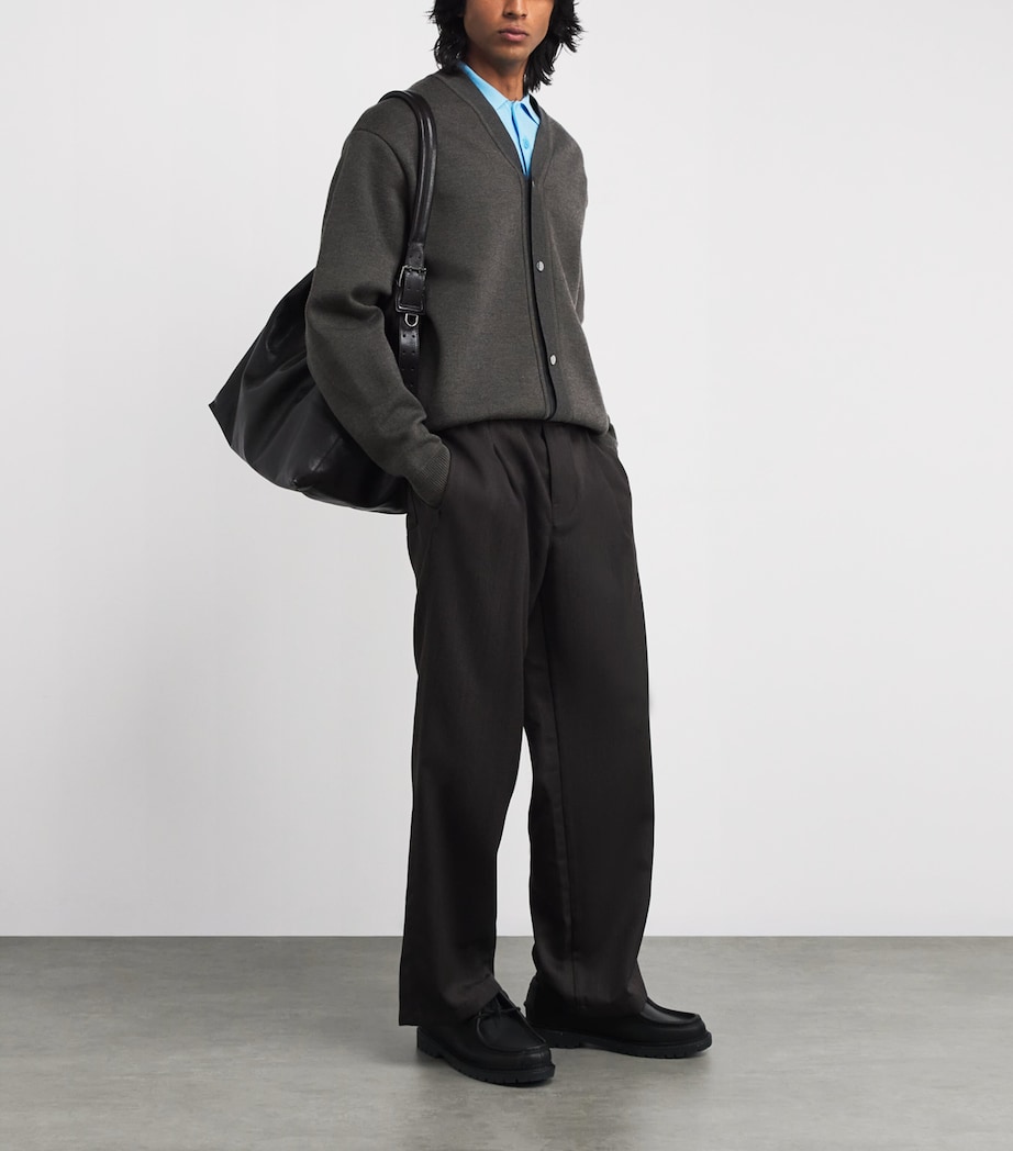 Merino-Blend Doppio Cardigan 055-MULTI-KHAKI Image 2