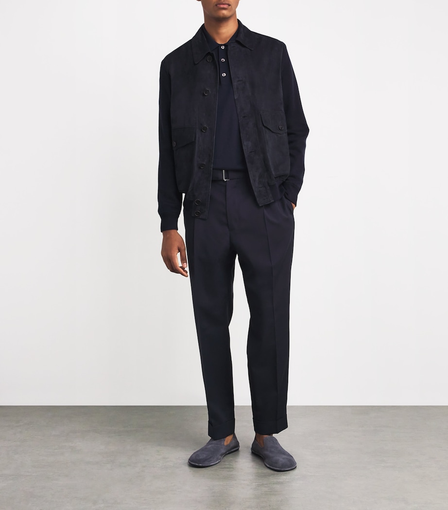 Suede Knit-Sleeve Jacket TP1.7 - NAVY TP1.25 Image 2