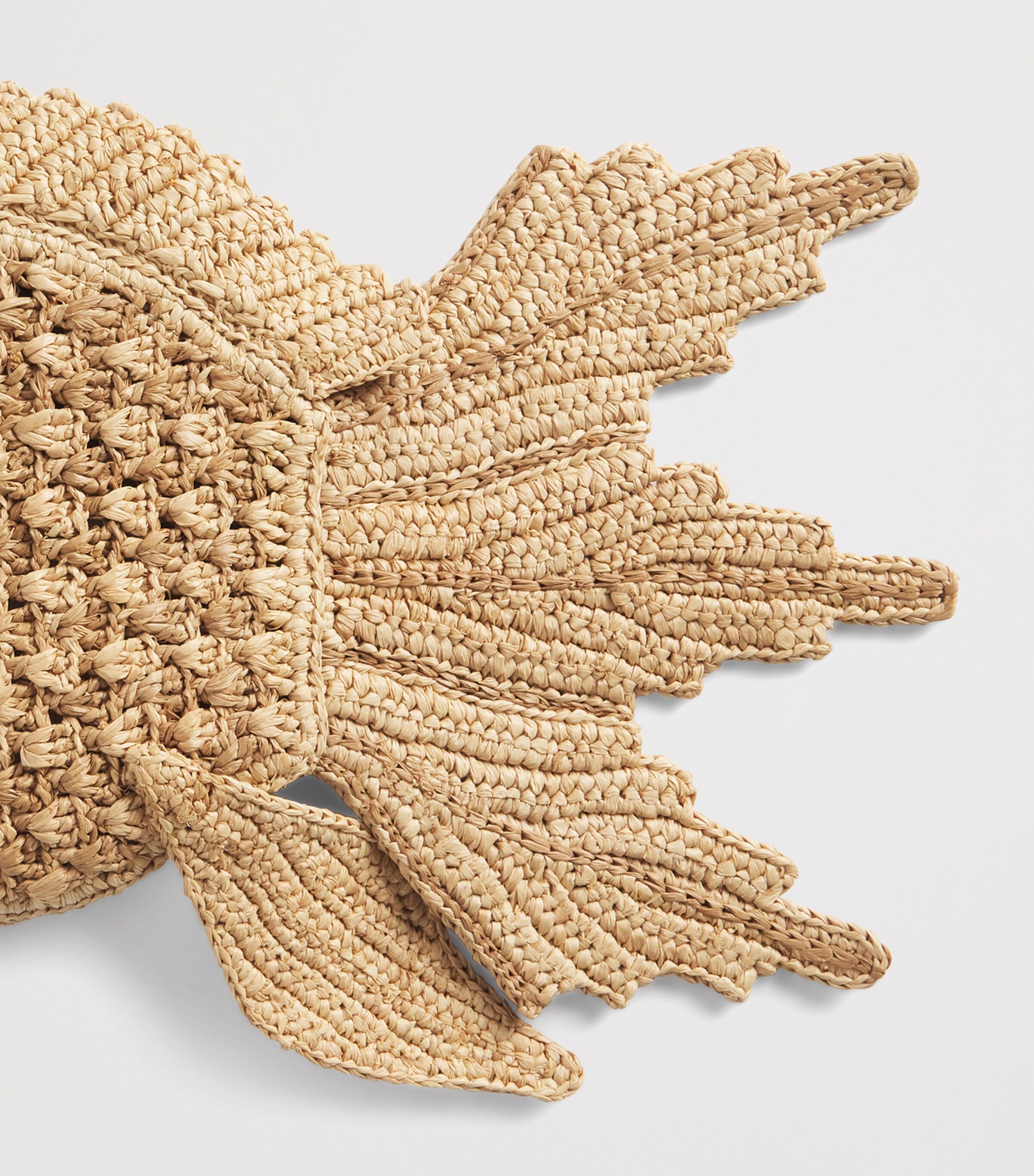 Anya Hindmarch Raffia Fish Clutch Bag Natural Image 6