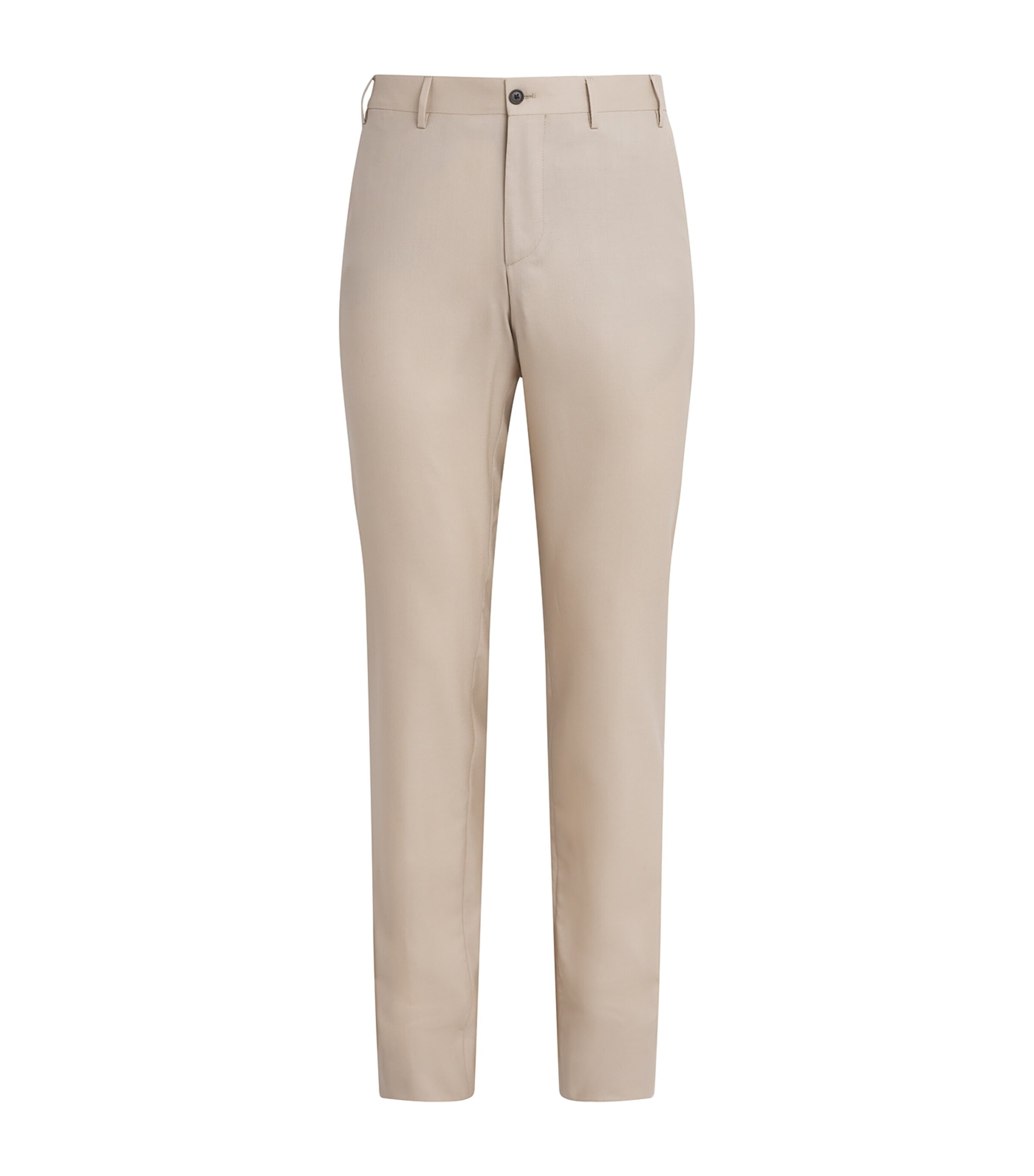 Corneliani Mens Virgin Wool-Silk Trousers Natural / Beige Image 1