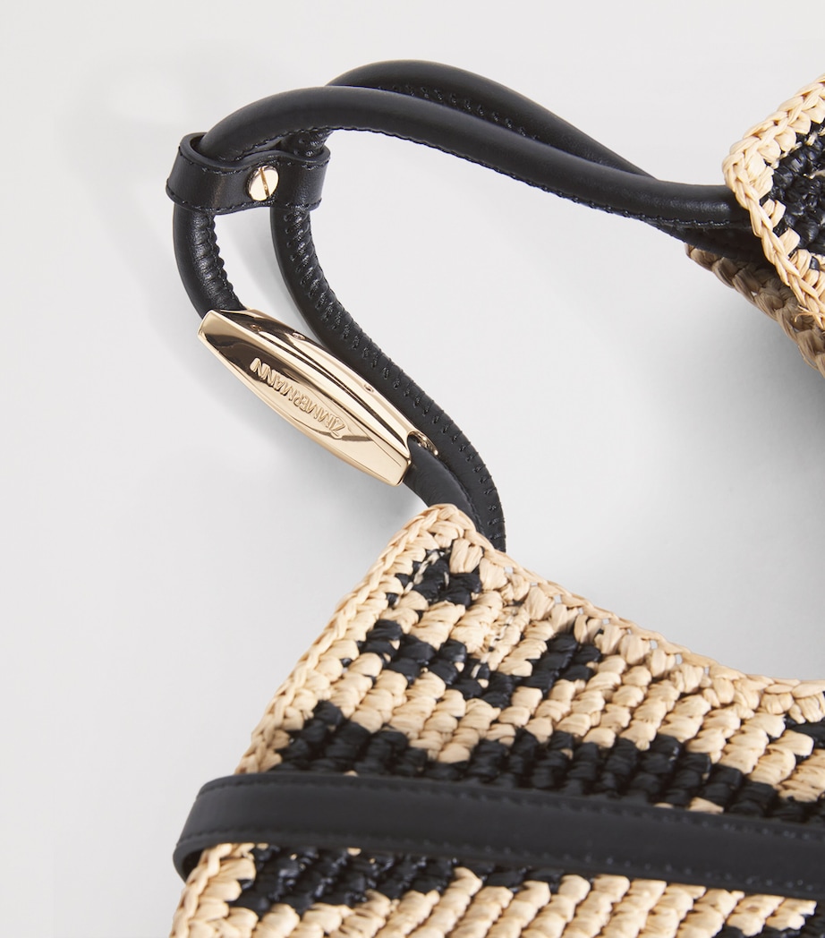 Small Raffia Zebra Tote Bag BLACK ZEBRA BLZE Image 6