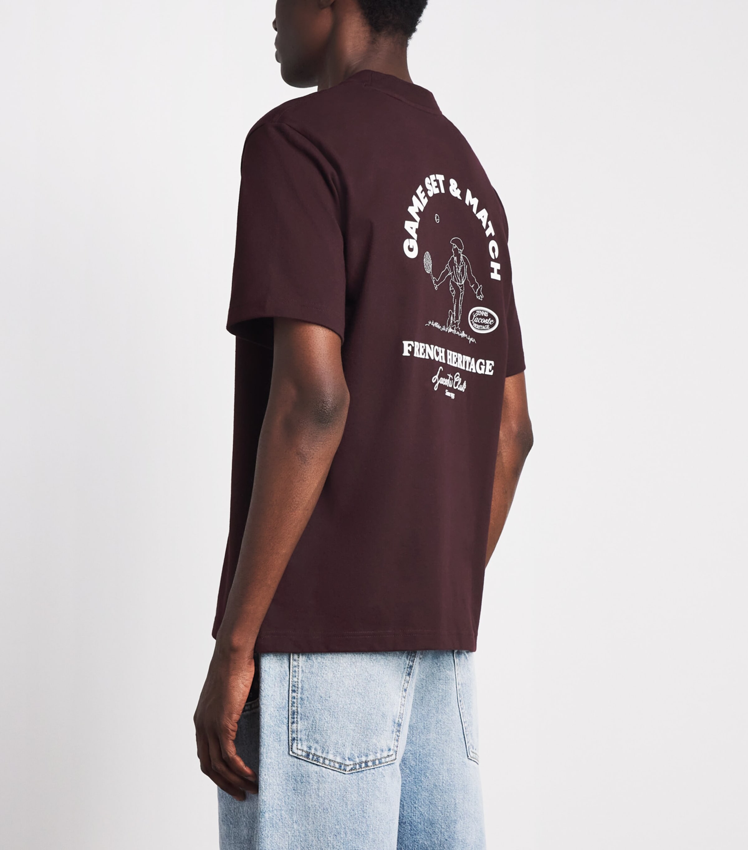 Lacoste Burgundy Ultra Dry Tennis Heritage Graphic T-Shirt