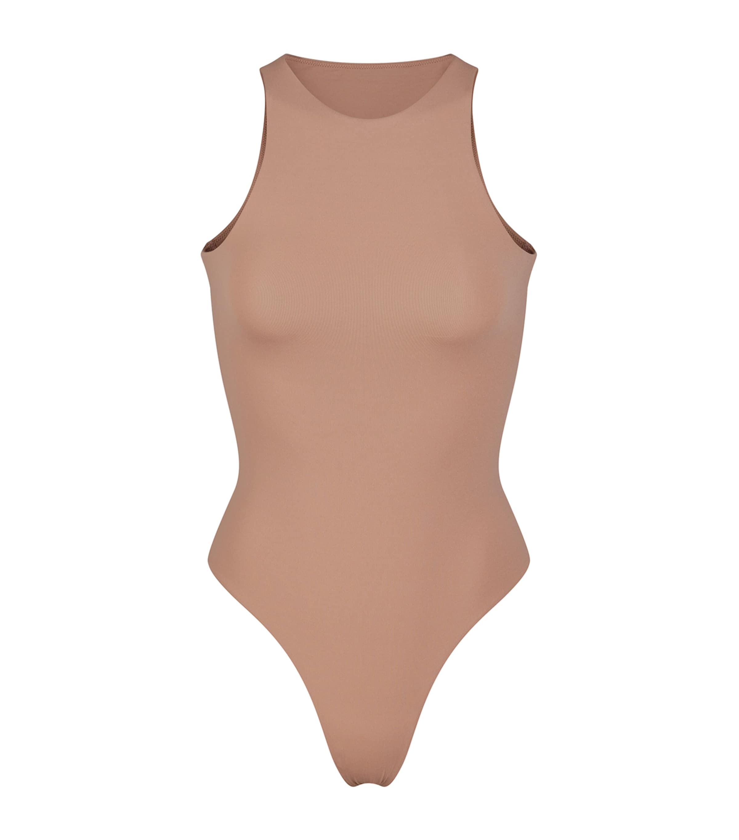 Shop Skims Fits Everybody Thong Bodysuit In Brown