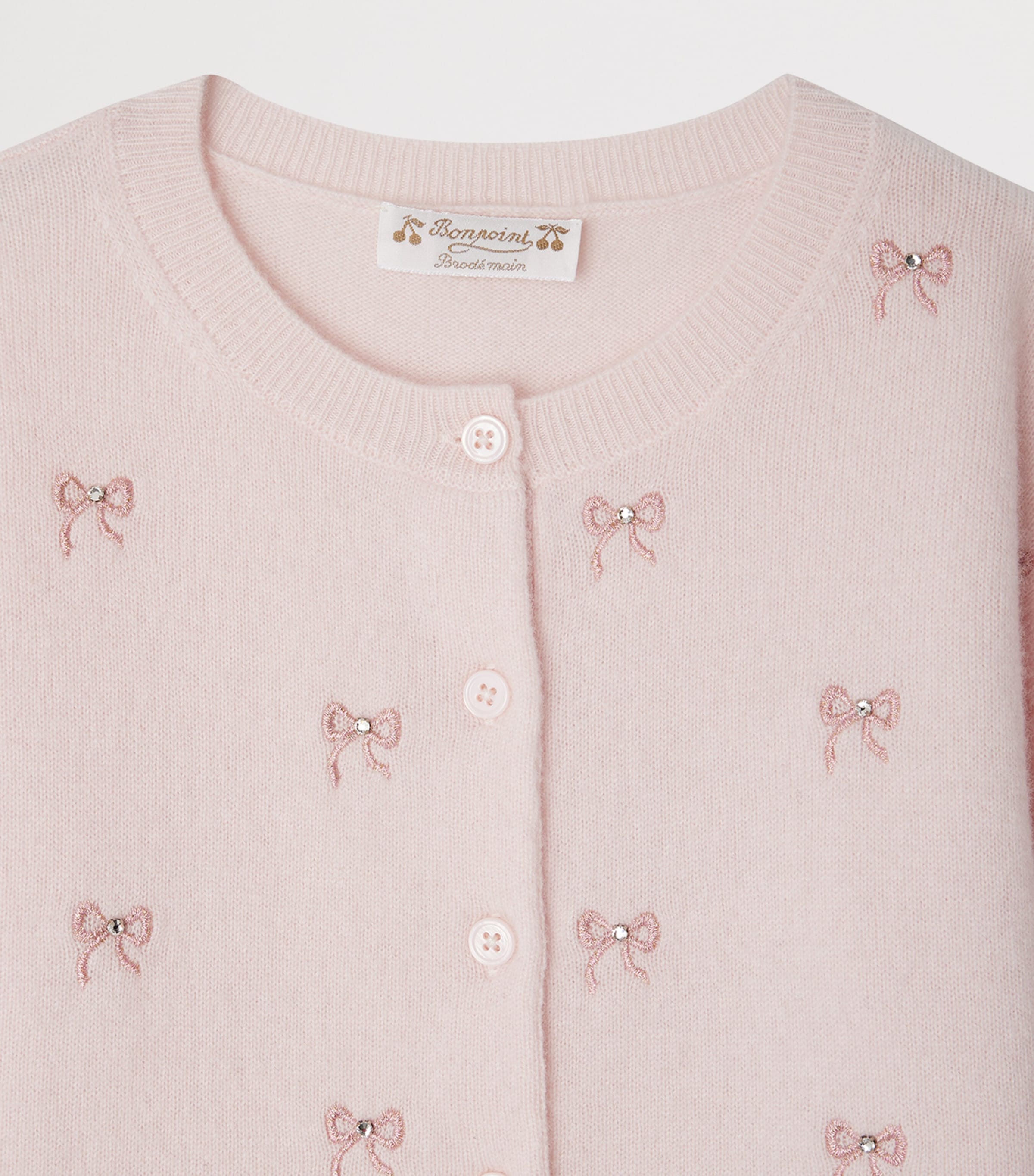 Cashmere Embroidered Jabara Cardigan (4-8 Years) UPB ROSE FARD Image 3