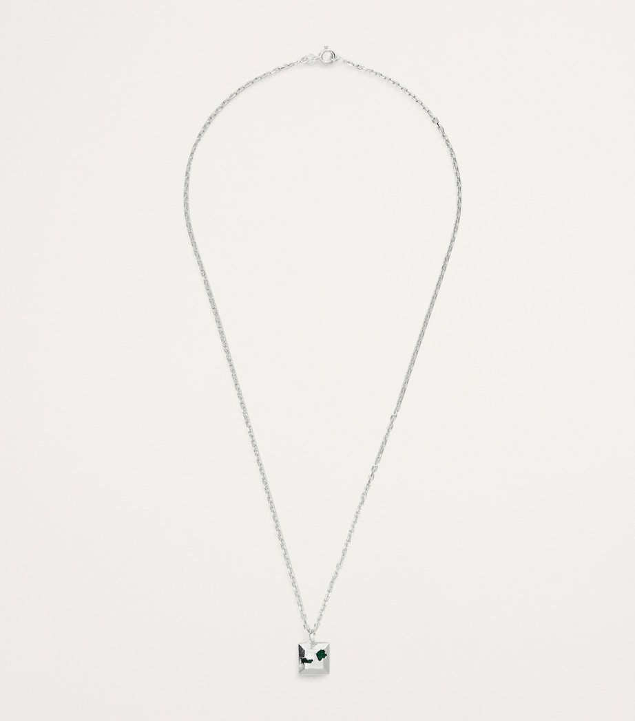 Sterling Silver and Emerald Necklace GREEN Image 3