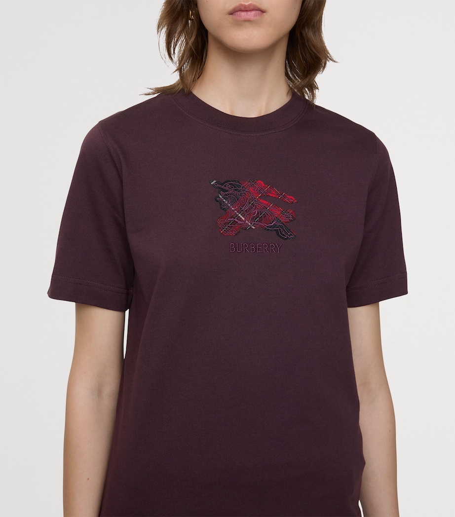 Cotton Check EKD T-Shirt WINE RED Image 3
