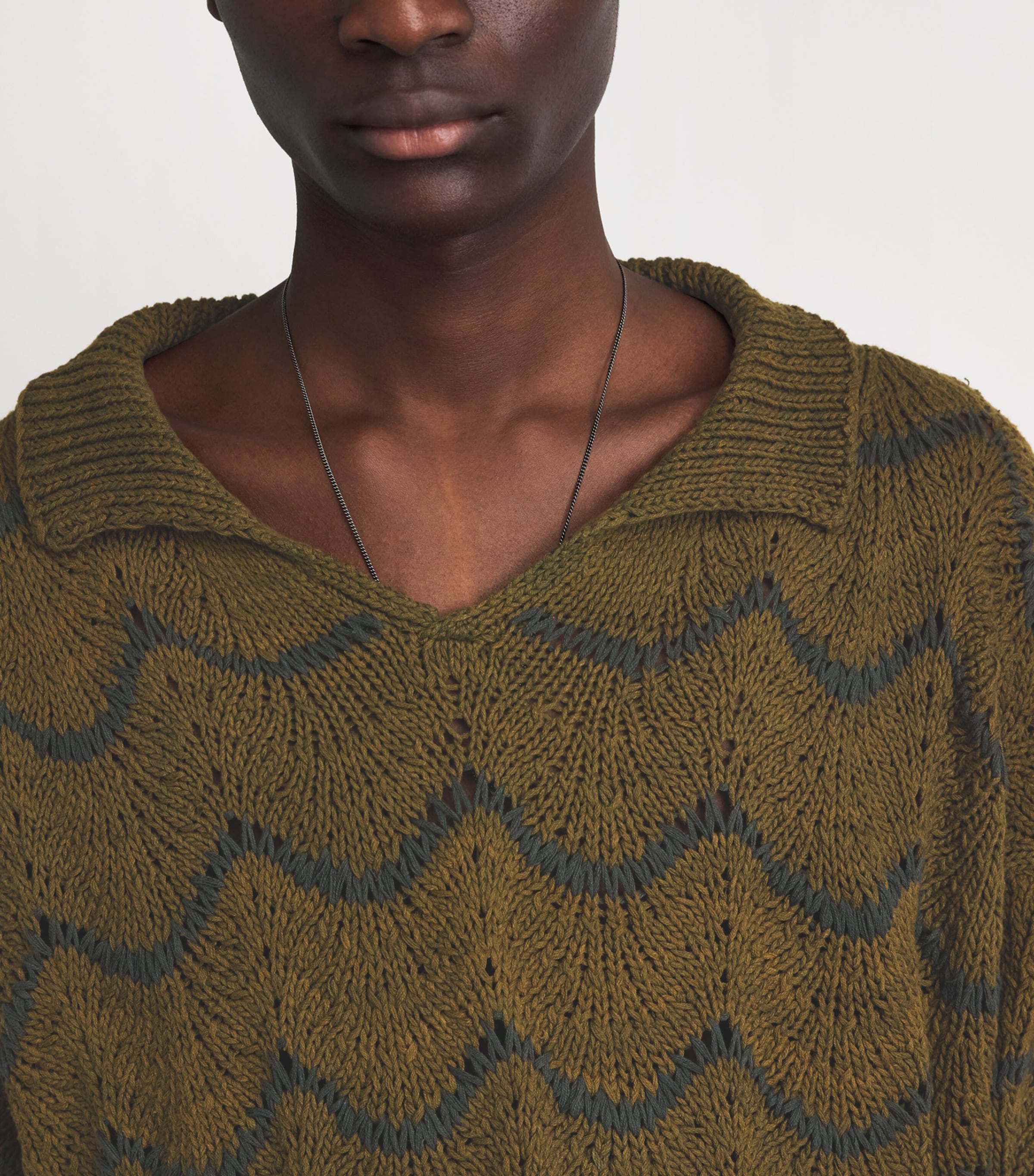 Kartik Research Mens Cotton Knitted Rugby Sweater Green Image 3