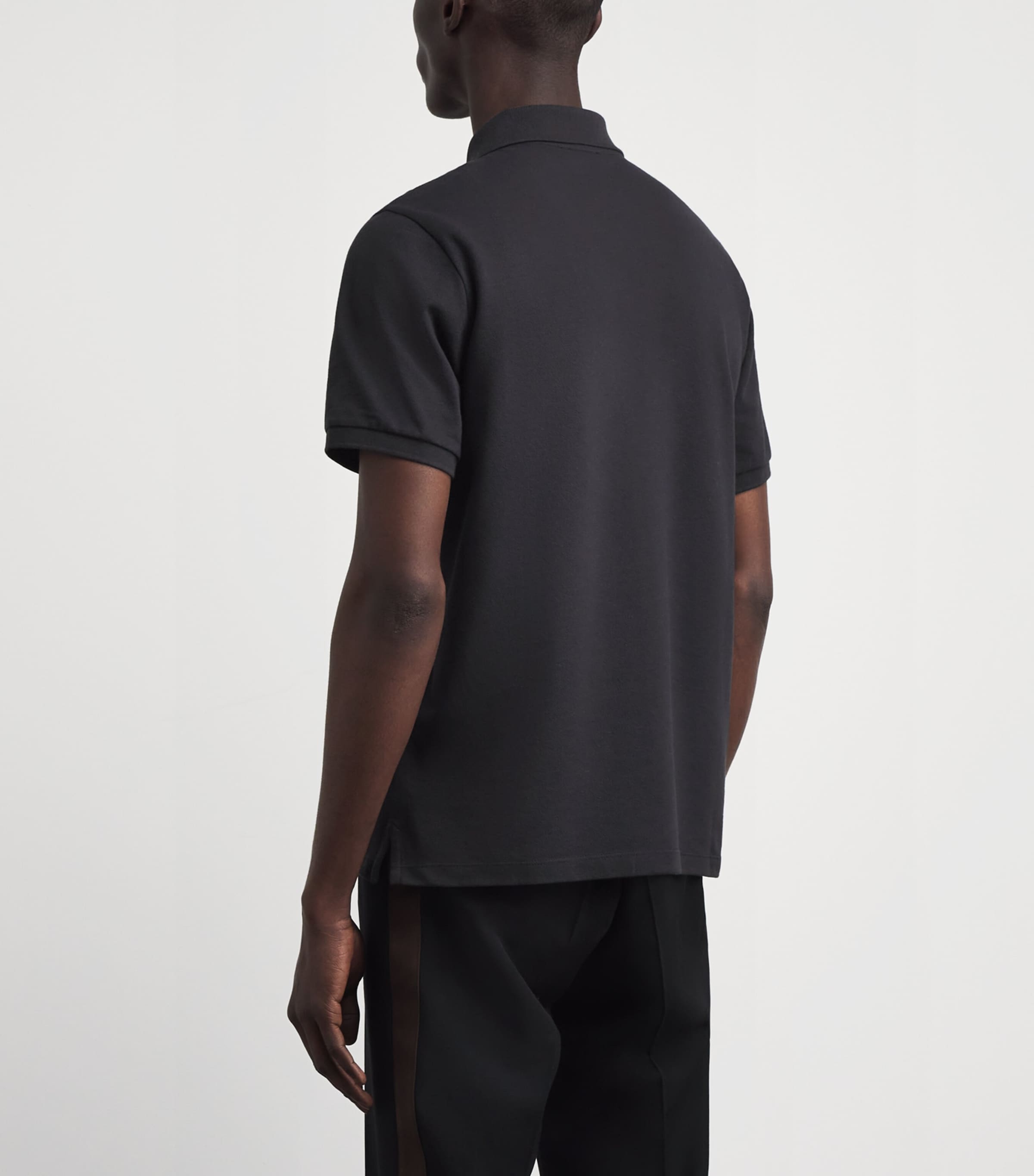 Sandro Paris Mens Cotton Logo Polo Shirt Black Image 5