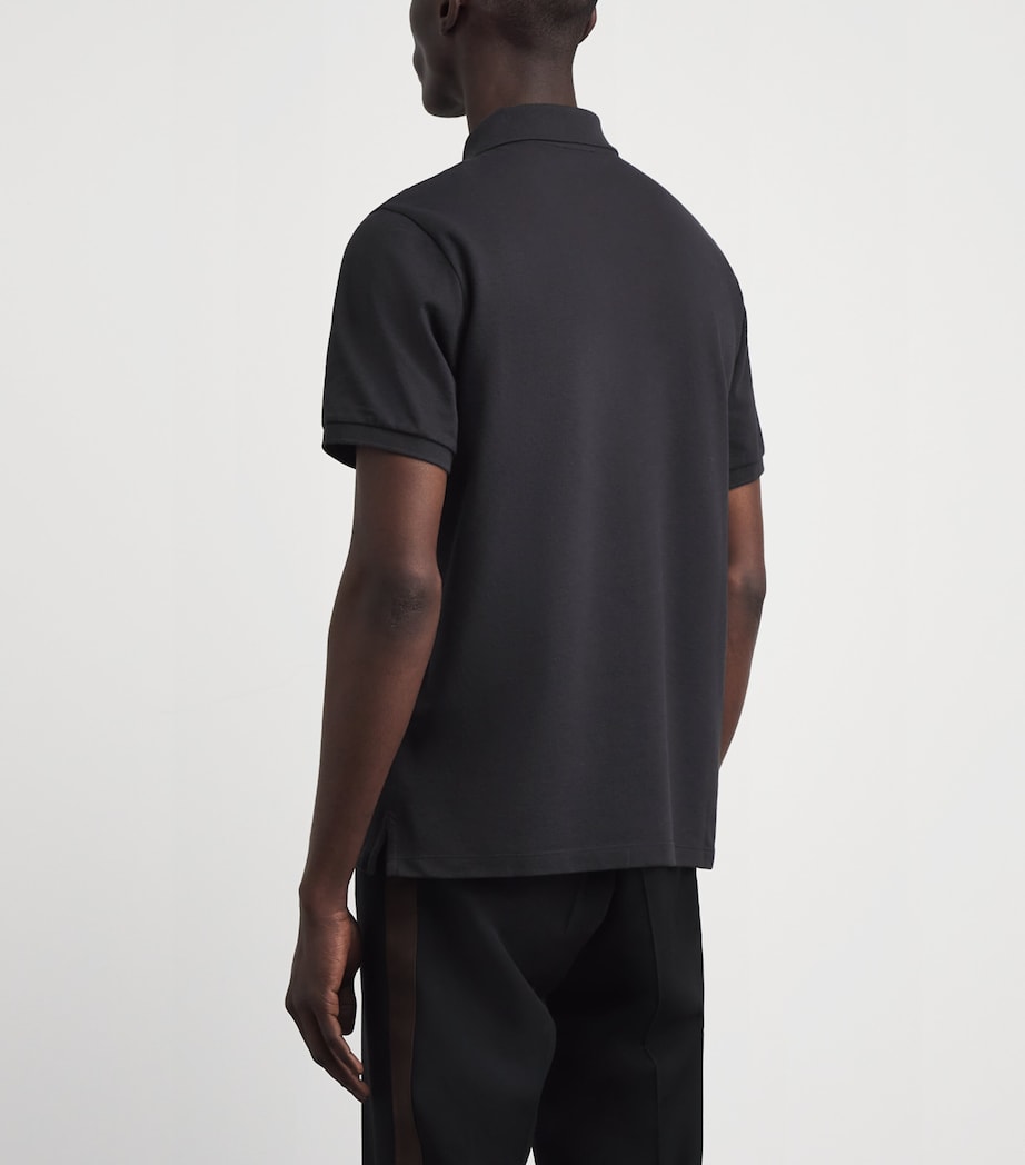 Sandro Paris Mens Cotton Logo Polo Shirt Black Image 5