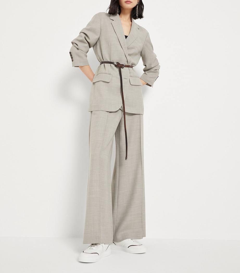 Leather Monili-Trim Sneakers C7592 Image 2