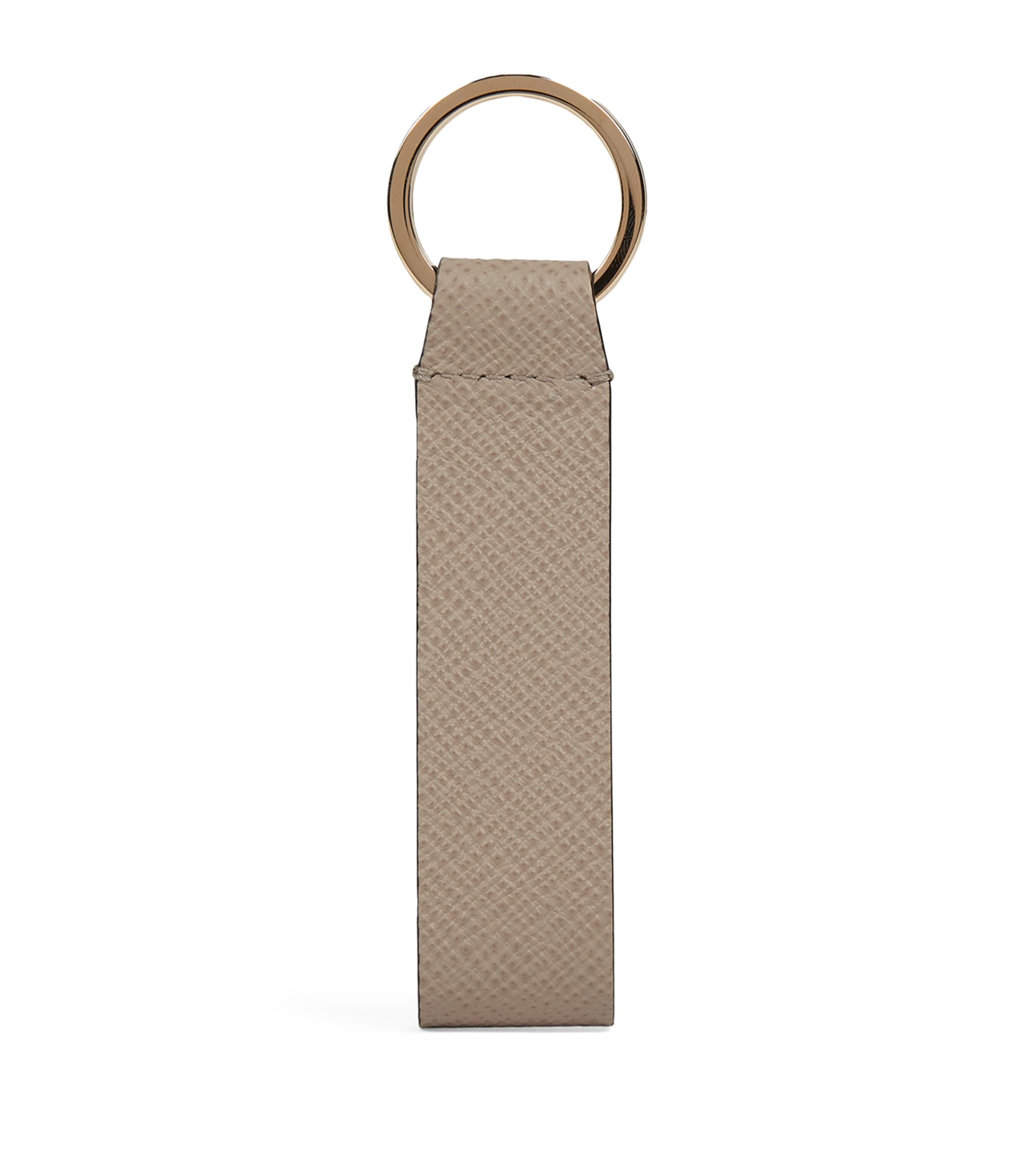 Smythson Leather Panama Keyring Sandstone Image 2