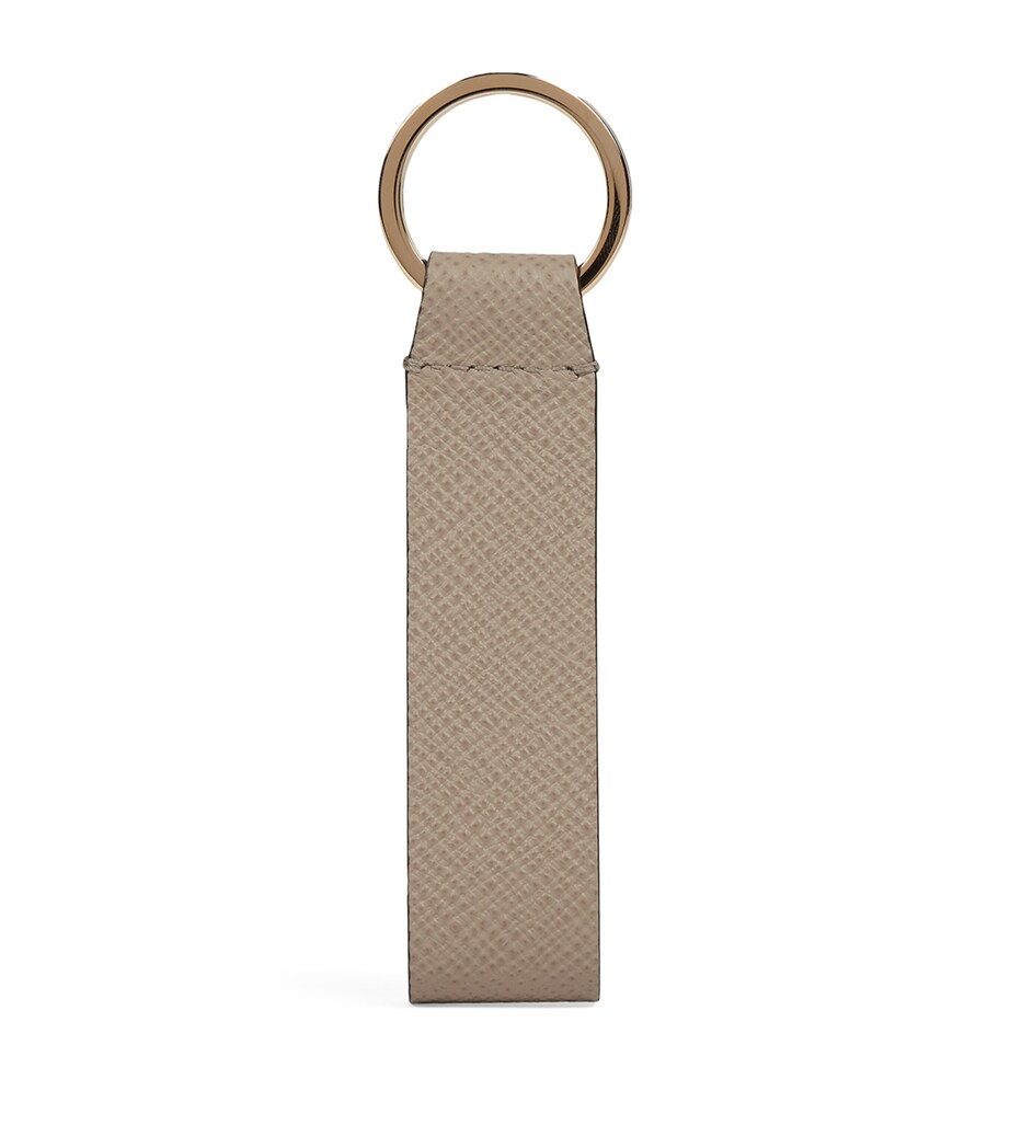 Smythson Leather Panama Keyring Sandstone Image 2