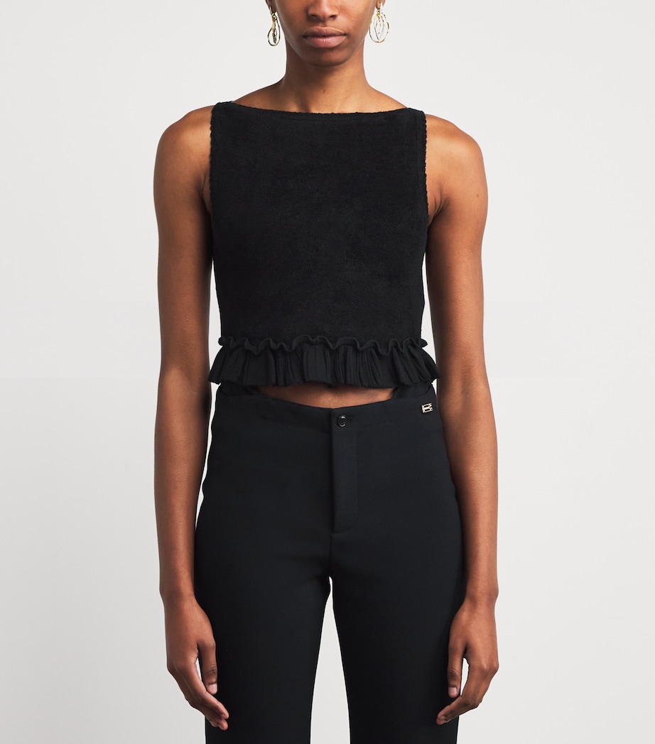 Knitted Crop Top BLACK Image 3
