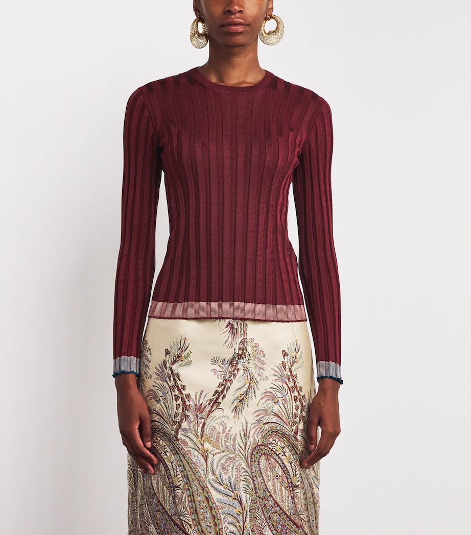 Rib-Knit T-Shirt F0130 Image 3