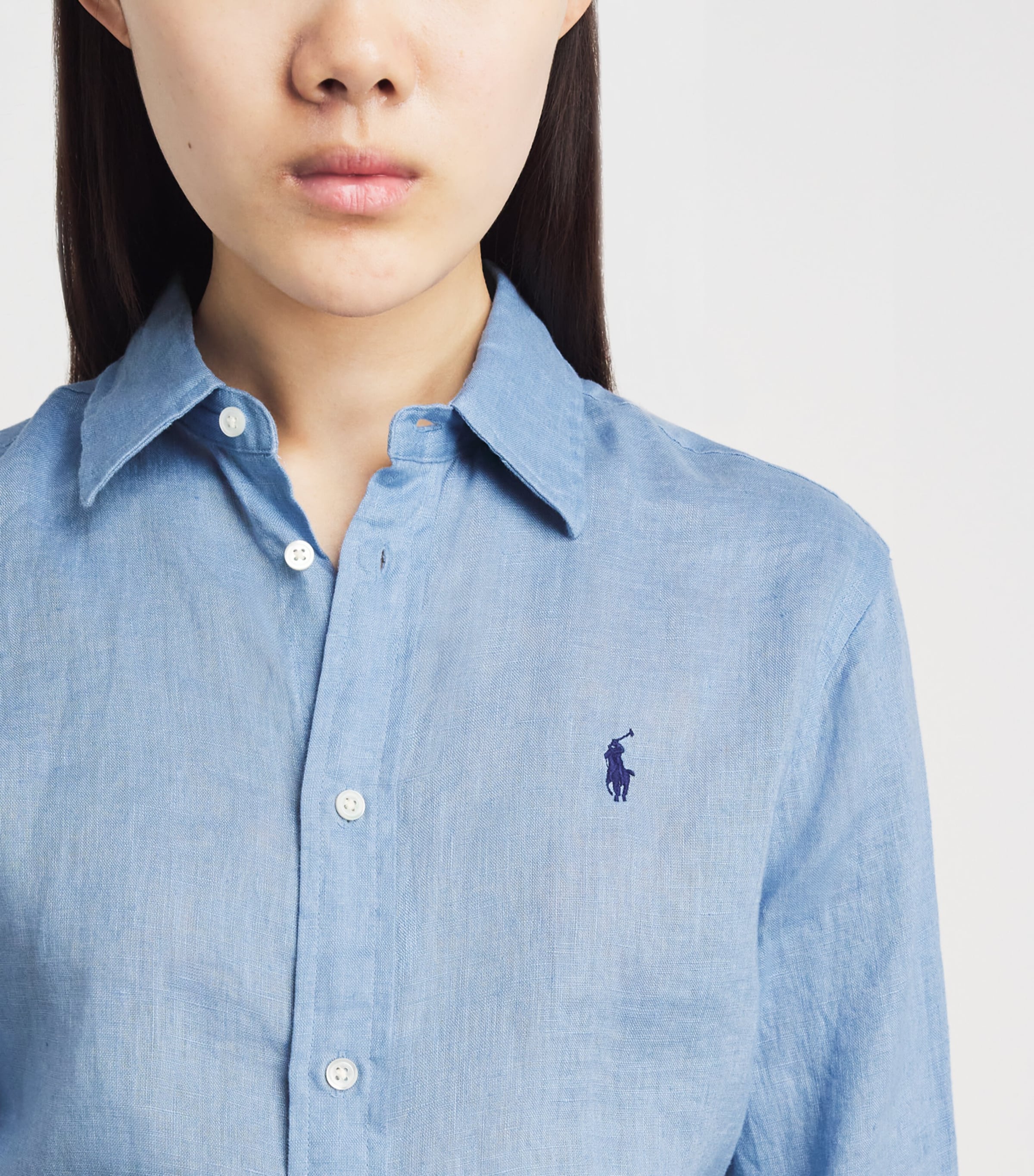 Polo Ralph Lauren Womens Cotton Classic-Fit Polo Pony Shirt Summer Blue Image 3
